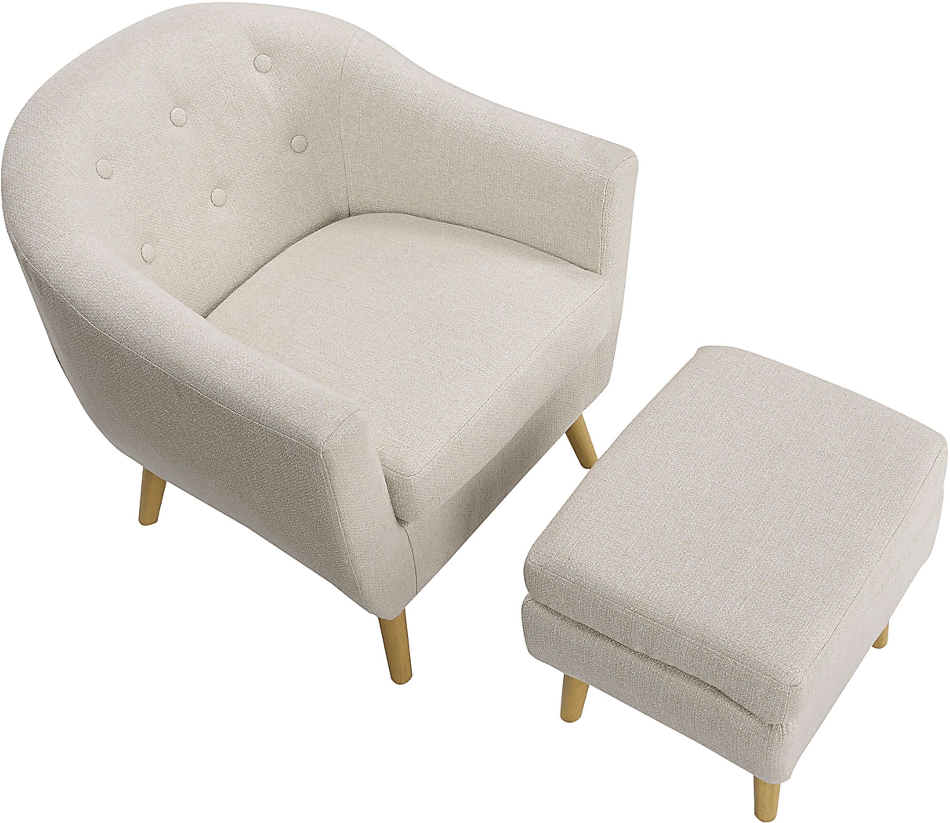 Westrivers Cream Accent Chair and Ottoman - Image 9
