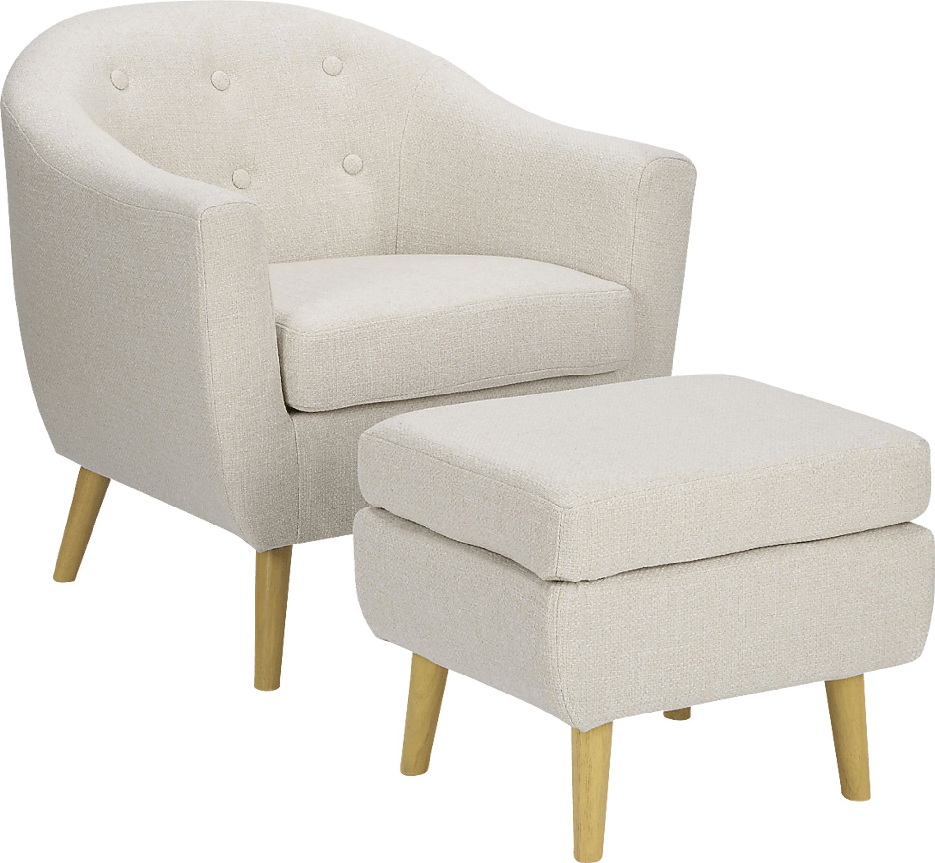 Westrivers Cream Accent Chair and Ottoman - Image 1