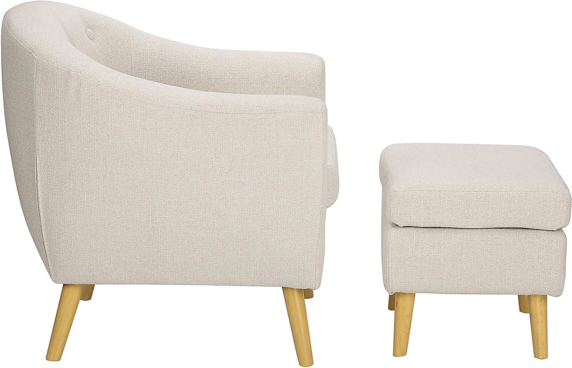 Westrivers Cream Chair and Ottoman Set - Image 3