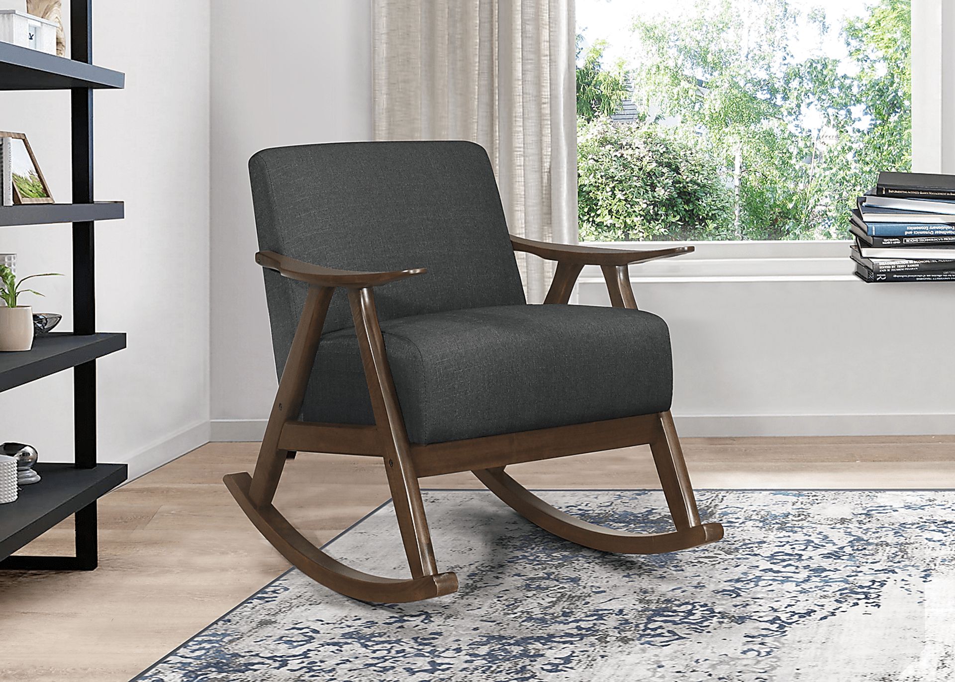 Westroll Dark Gray Rocking Chair - Image 5