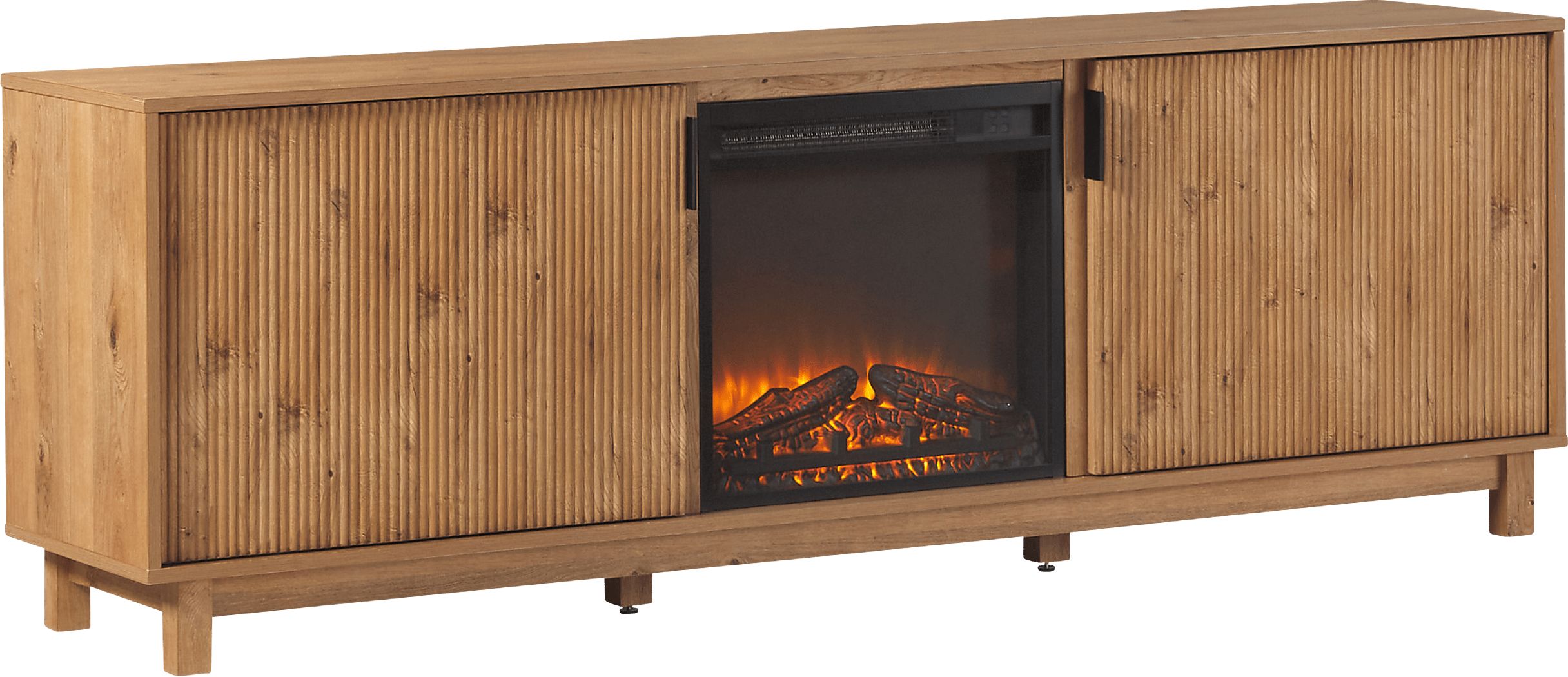 Westsams Oak 70 in. Console, With Electric Fireplace