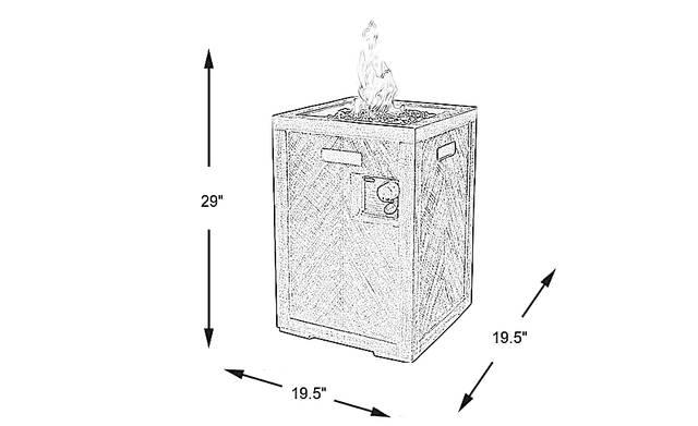 Dimension Image. Please refer to the Dimension Tab on this page for dimension details.