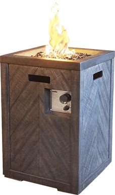 Westville Gray Outdoor 19.5 in. Square Fire Pit
