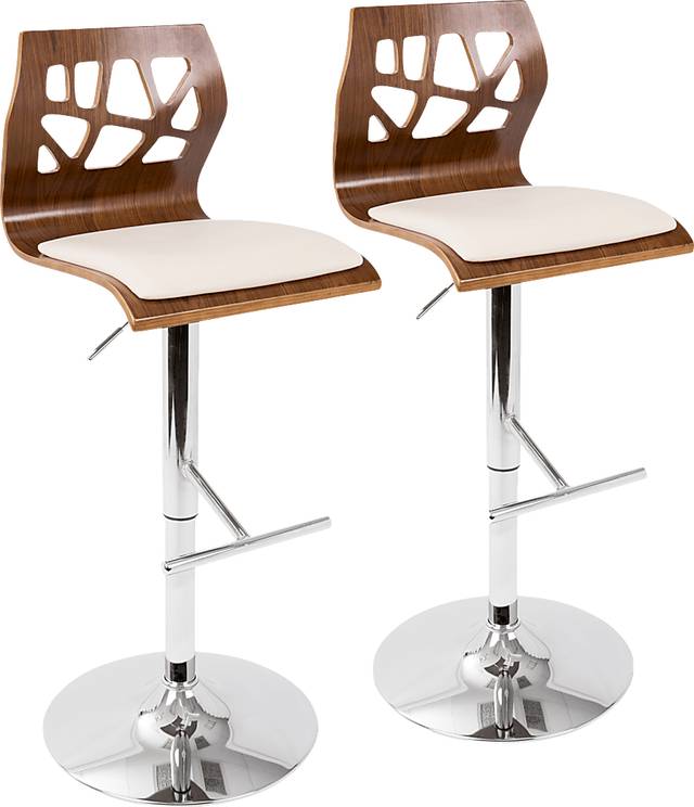 Westwise Cream Adjustable Barstool, Set of 2 - Thumbnail - Image 1