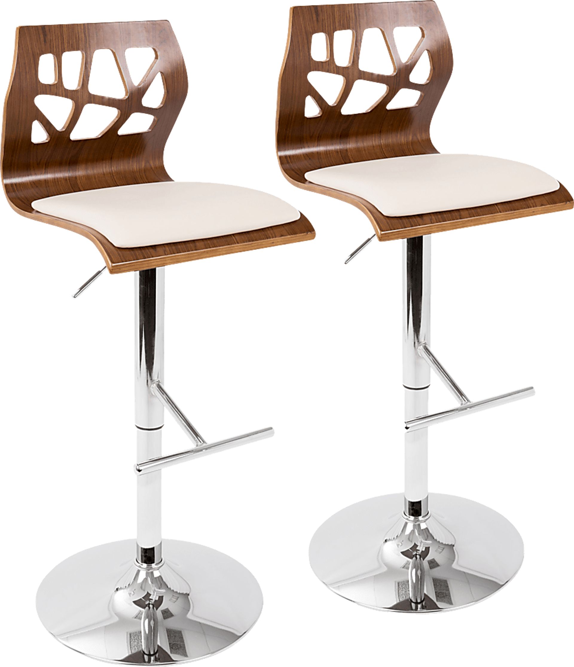 Westwise Cream Adjustable Barstool, Set of 2 - Image 1