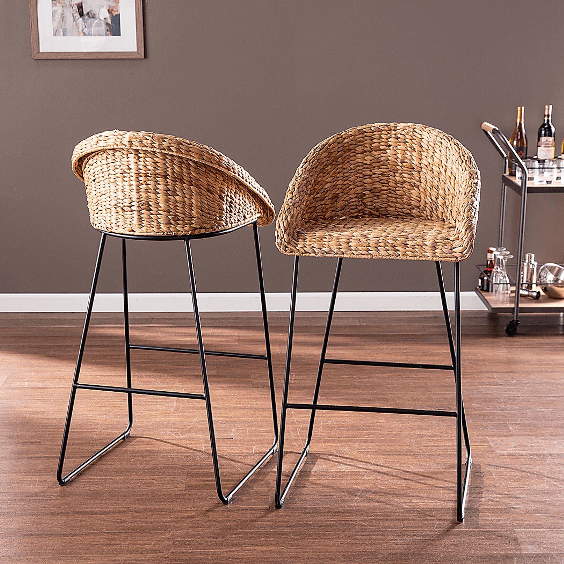 Wesvill Natural Barstool, Set of 2 - Image 4