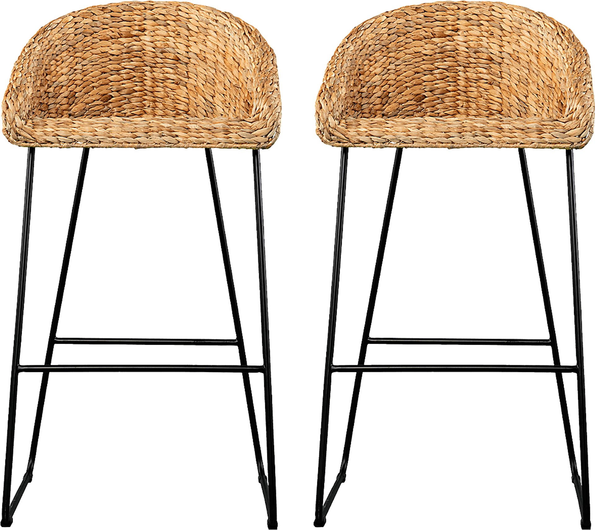 Wesvill Natural Barstool, Set of 2 - Image 1