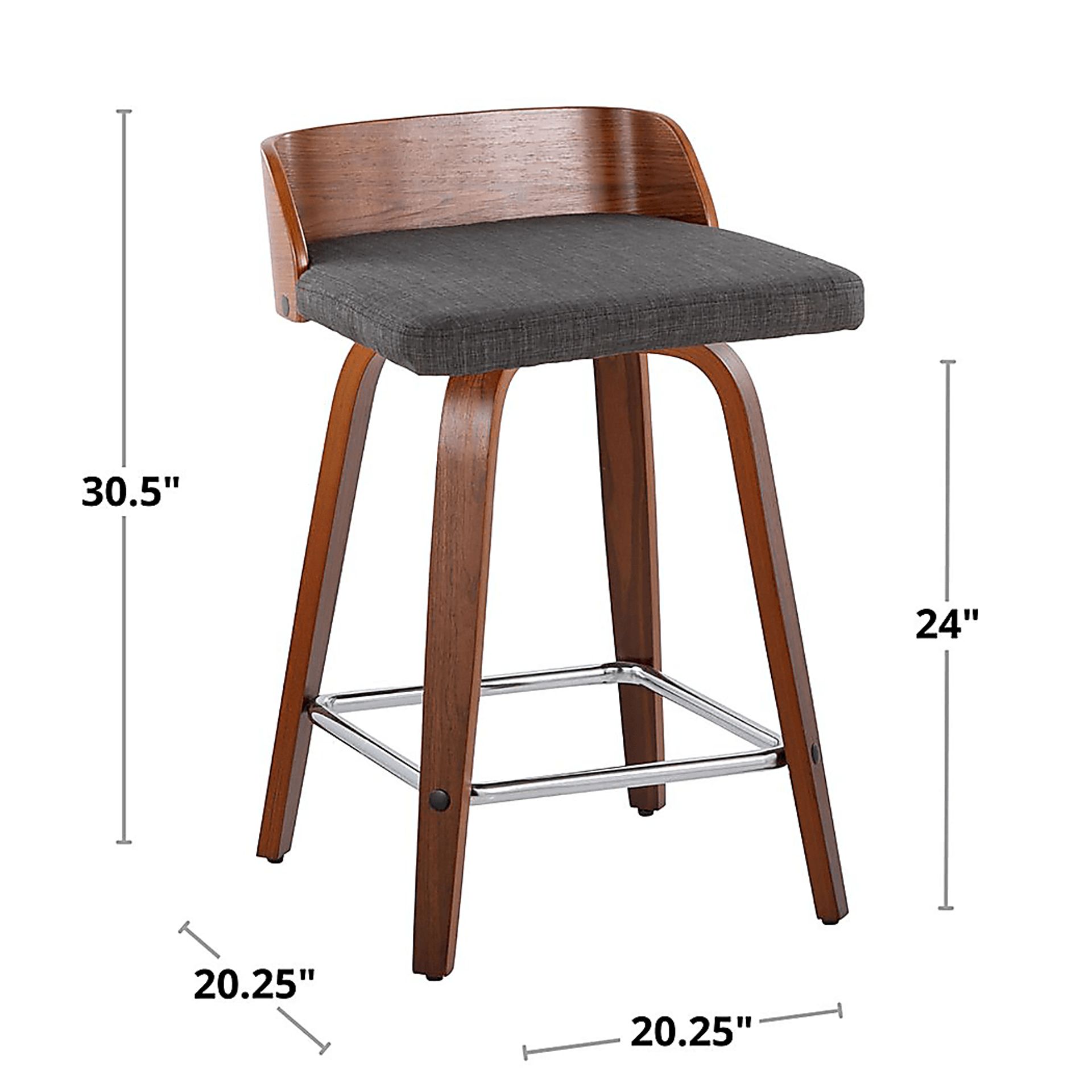 Wetherburn I Charcoal 24" Swivel Counter Height Stool, Set of 2 - Image 12