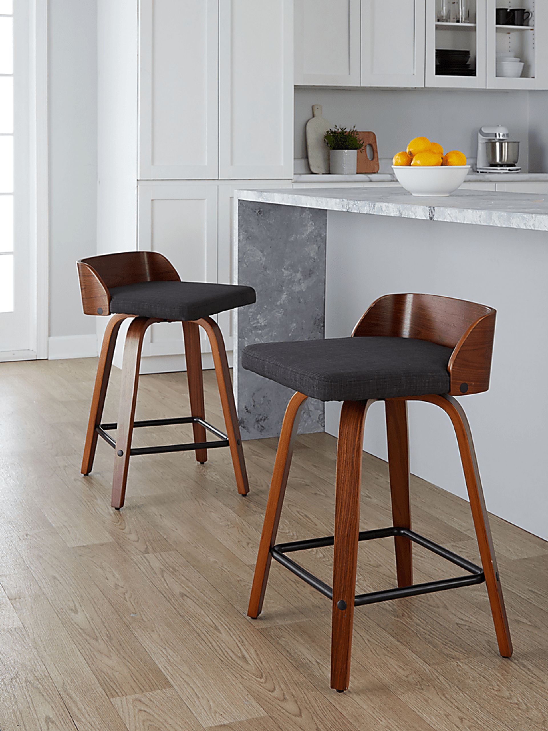 Wetherburn I Charcoal 24" Swivel Counter Height Stool, Set of 2 - Image 2