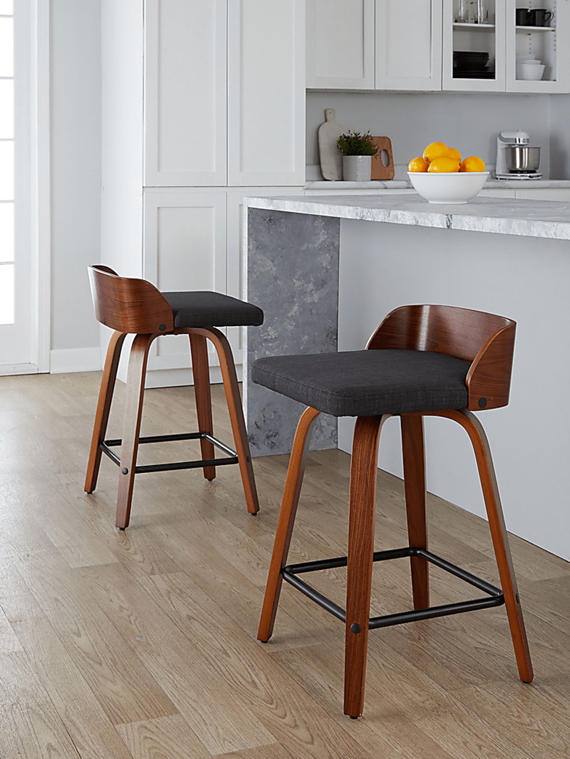 Wetherburn I Charcoal 24" Swivel Counter Height Stool, Set of 2 - Image 8