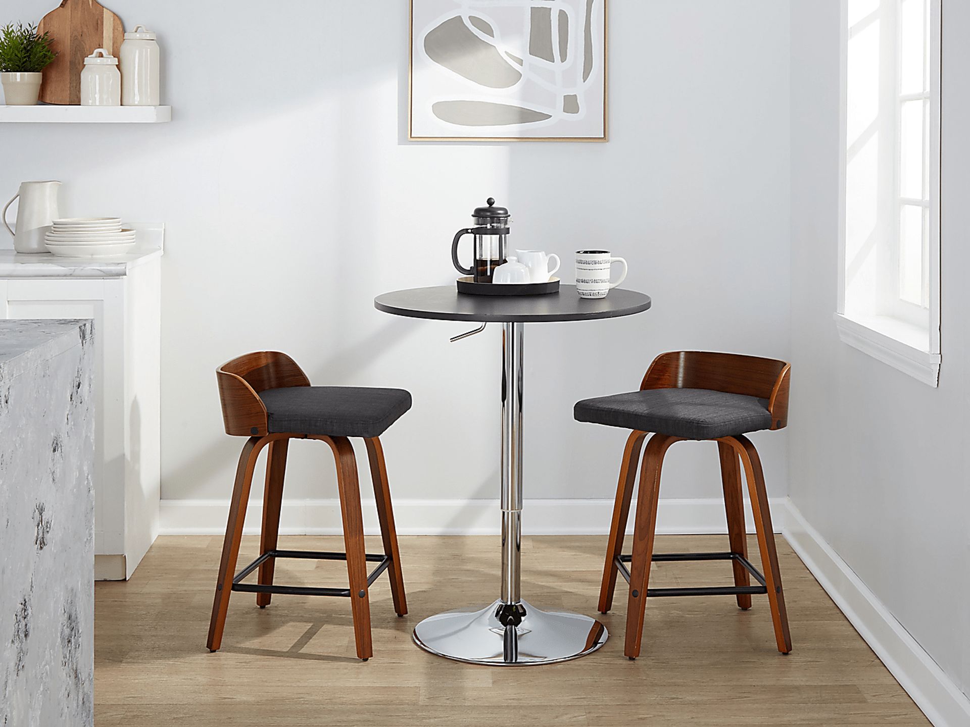 Wetherburn I Charcoal 24" Swivel Counter Height Stool, Set of 2 - Image 10