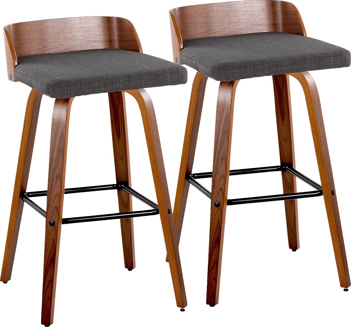 Wetherburn I Charcoal Swivel Barstool, Set of 2