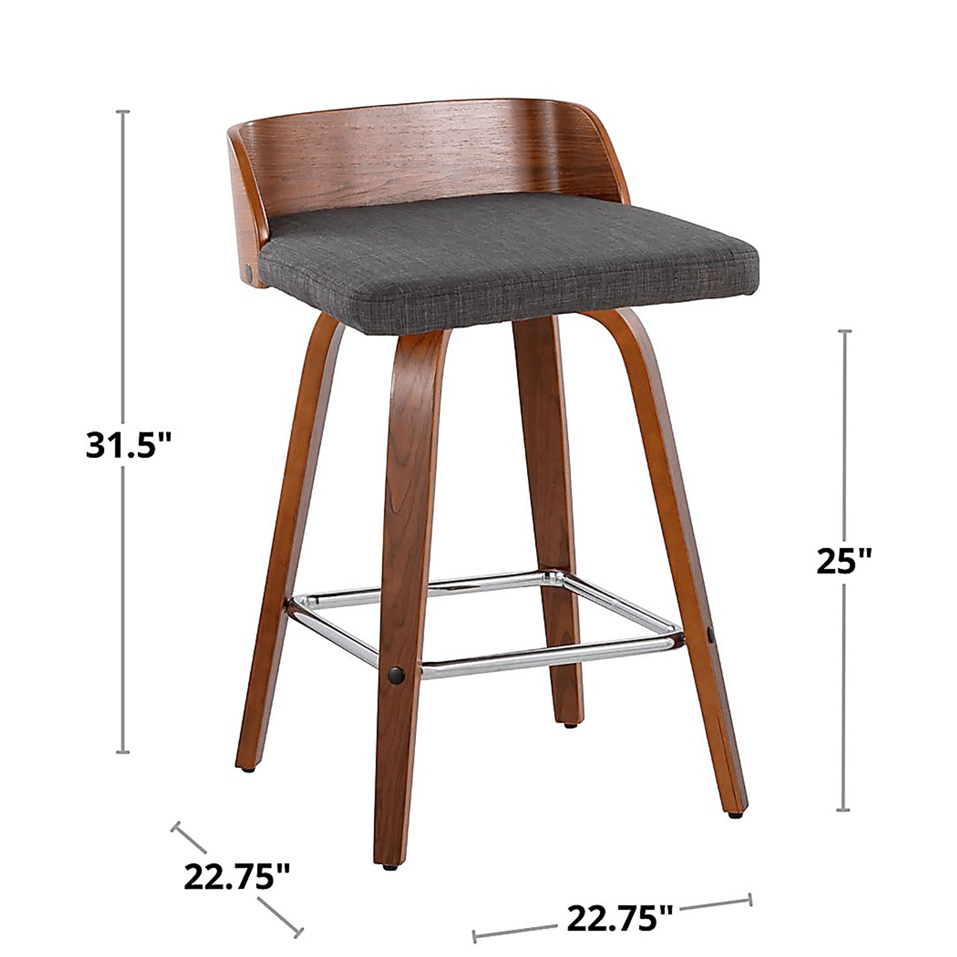 Wetherburn I Charcoal Swivel Counter Height Stool, Set of 2 - Image 12