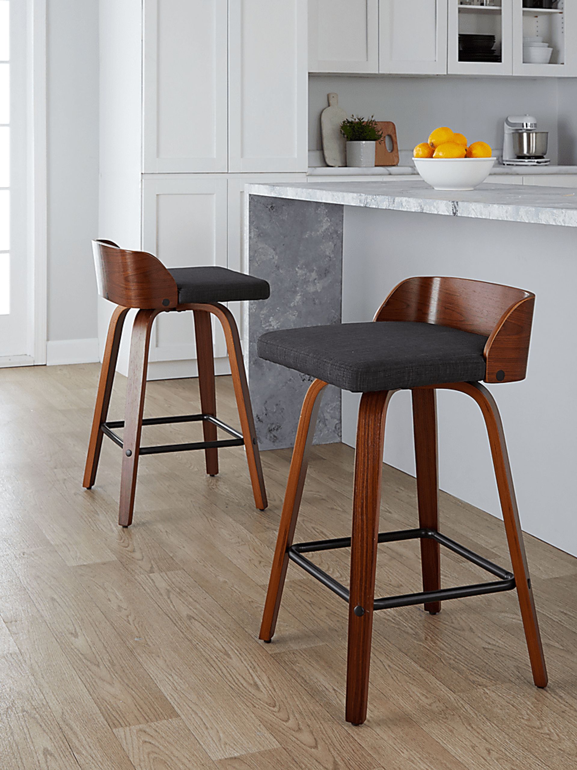 Wetherburn I Charcoal Swivel Counter Height Stool, Set of 2 - Image 8