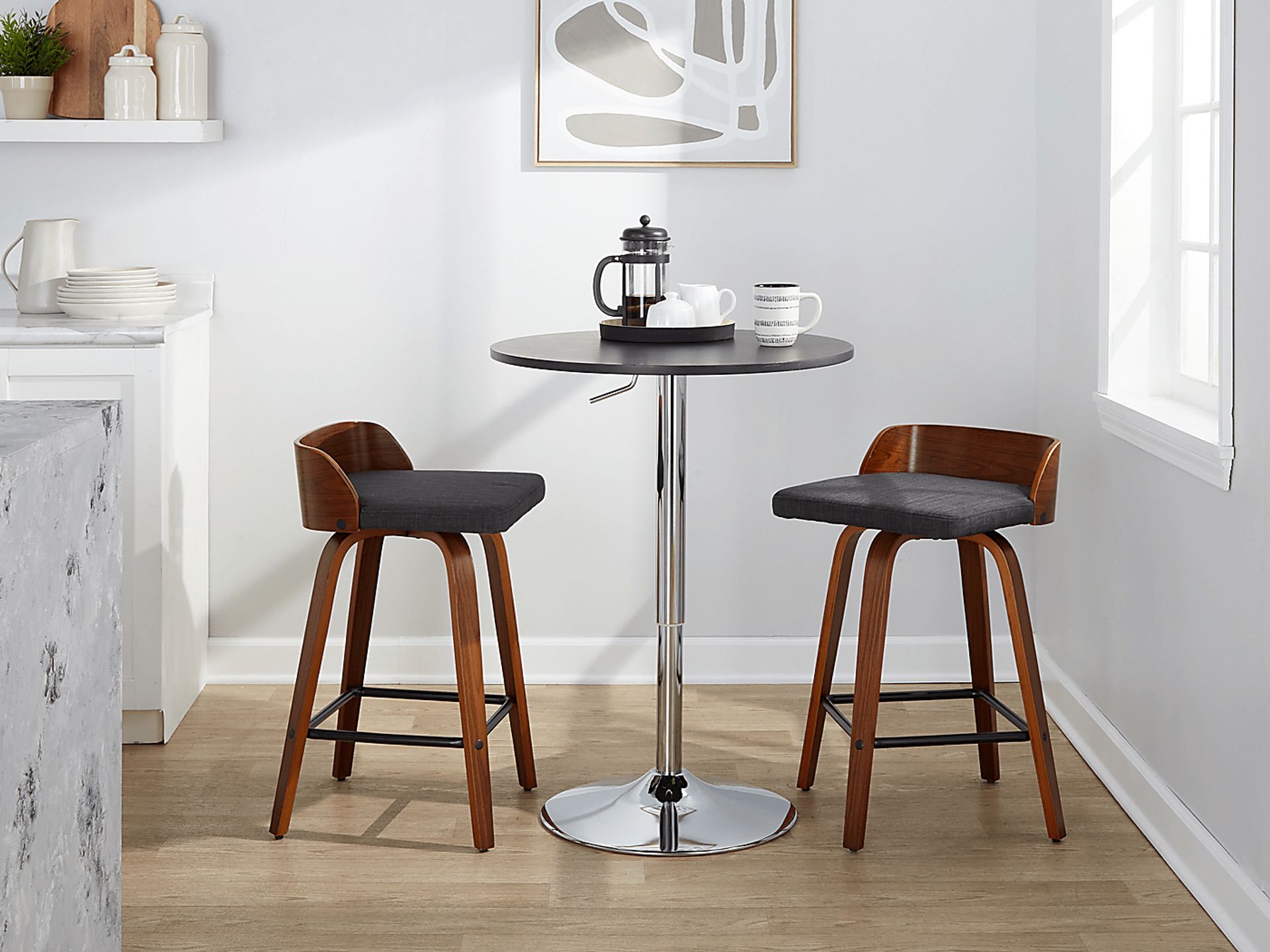 Wetherburn I Charcoal Swivel Counter Height Stool, Set of 2 - Image 9