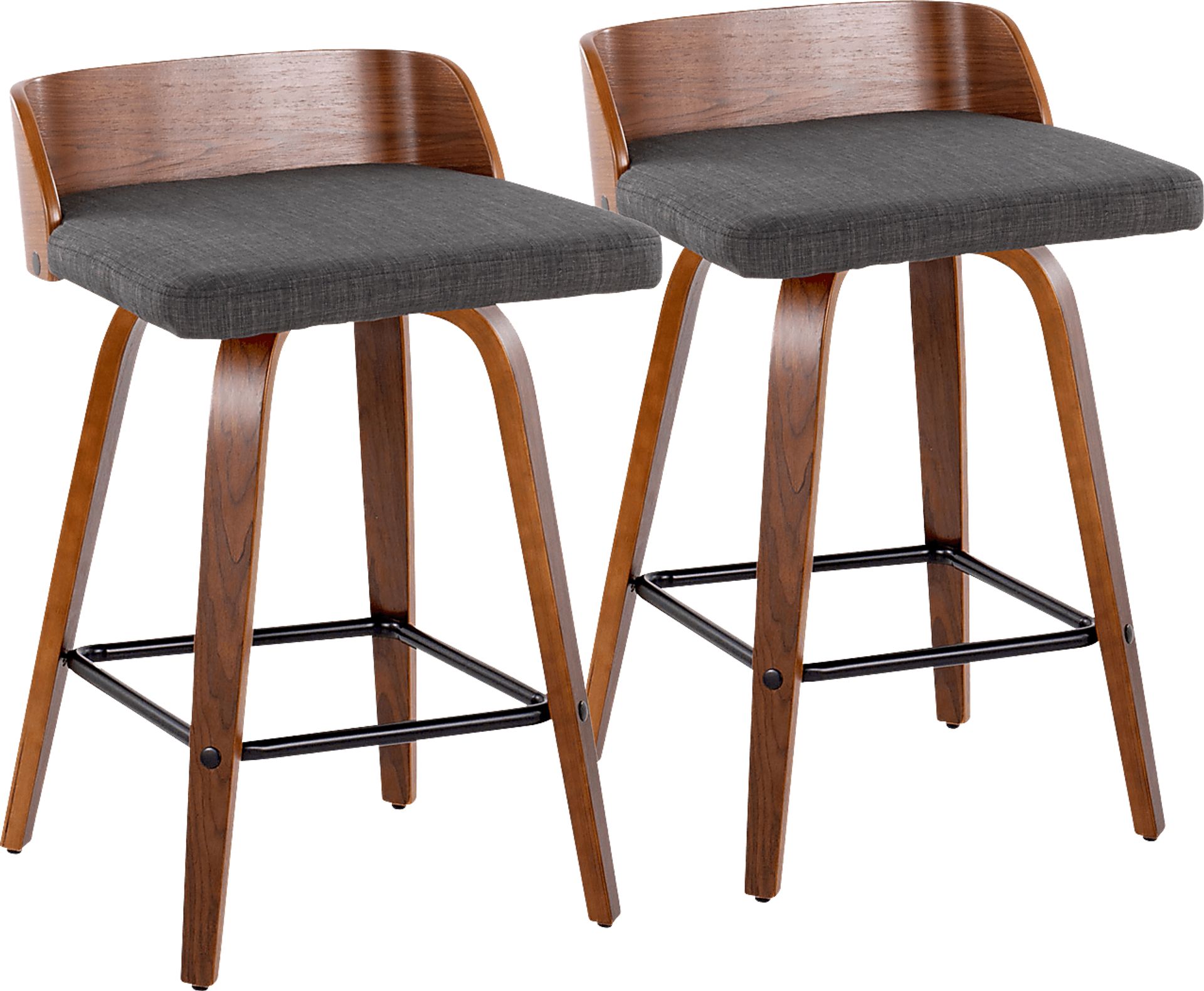 Wetherburn I Charcoal Swivel Counter Height Stool, Set of 2 - Image 1