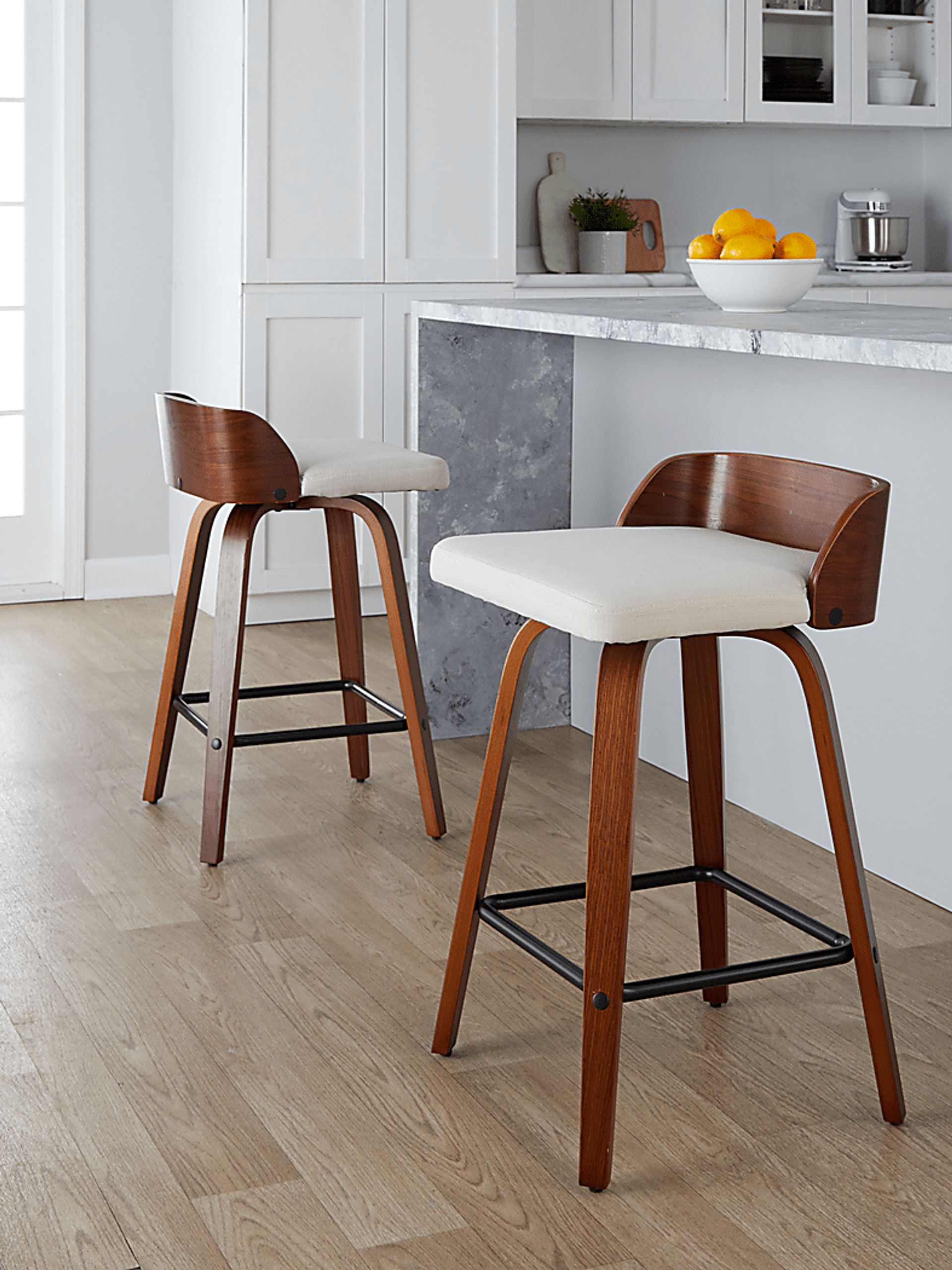 Wetherburn I Cream Swivel Counter Height Stool, Set of 2 - Image 8