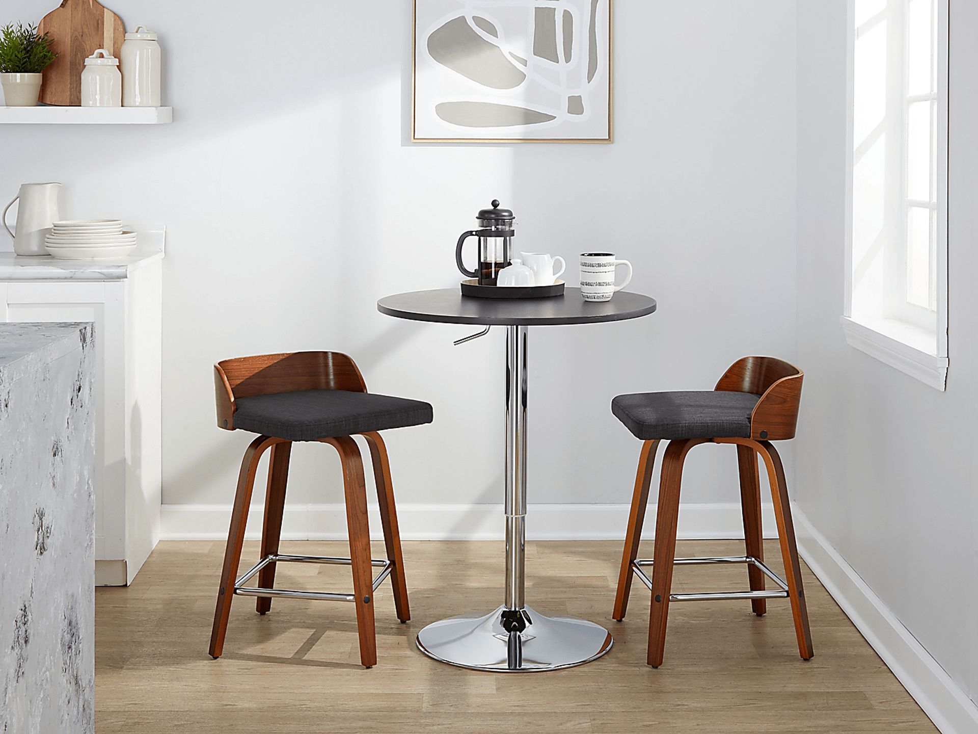 Wetherburn II Charcoal 24" Swivel Counter Height Stool, Set of 2 - Image 9