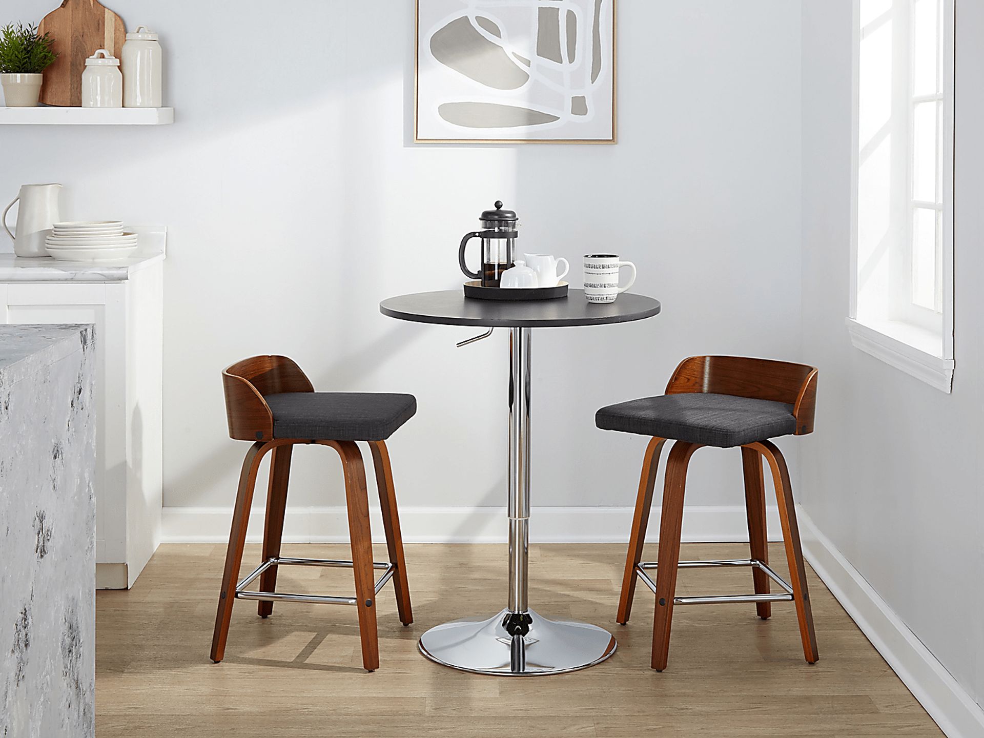 Wetherburn II Charcoal 24" Swivel Counter Height Stool, Set of 2 - Image 10
