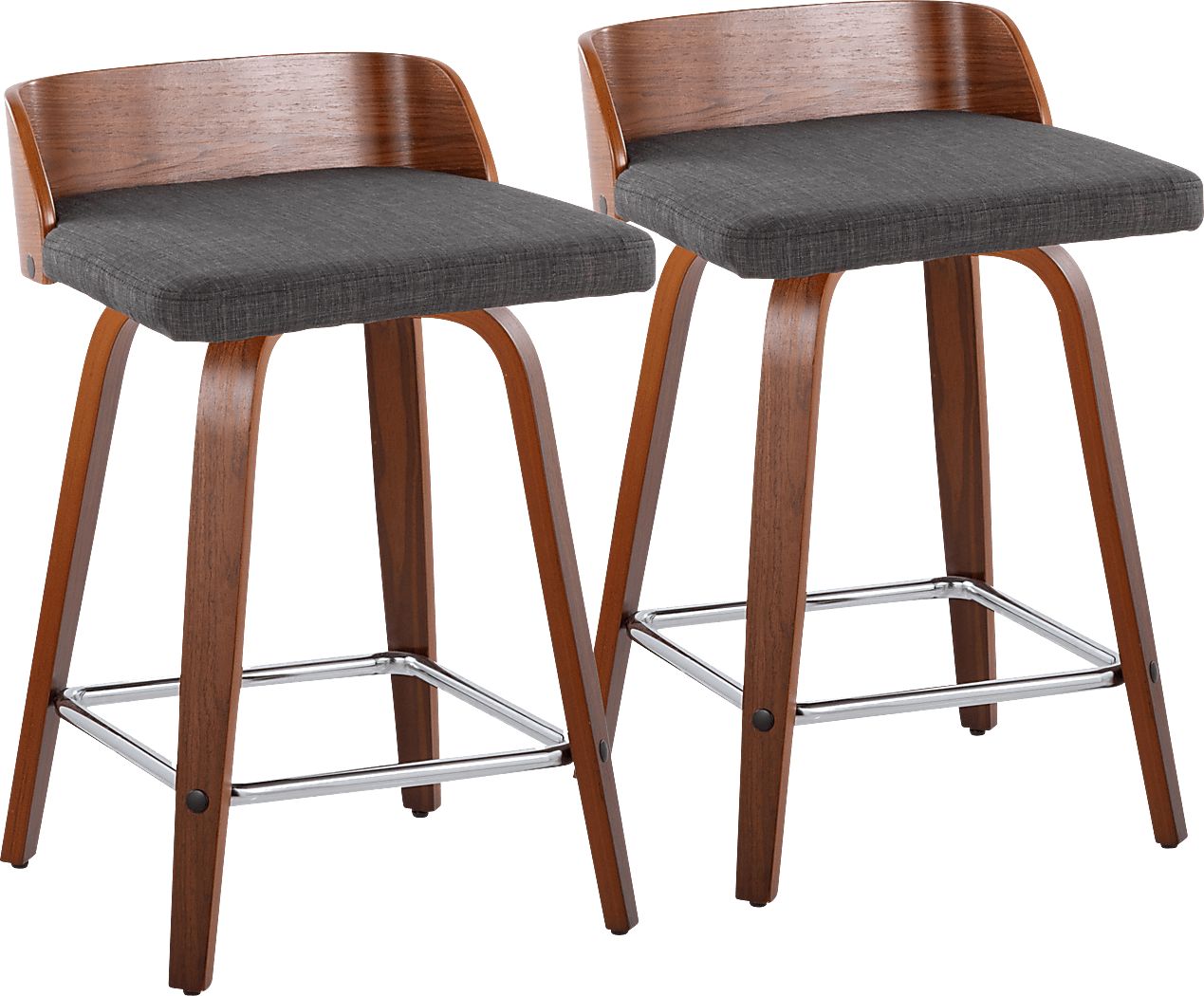 Wetherburn II Charcoal 24" Swivel Counter Height Stool, Set of 2