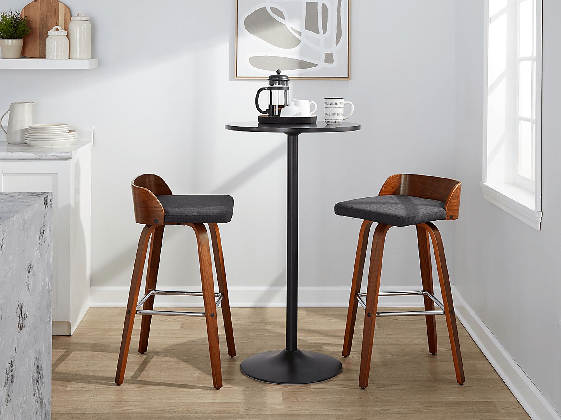 Wetherburn II Charcoal Swivel Barstool, Set of 2 - Image 9