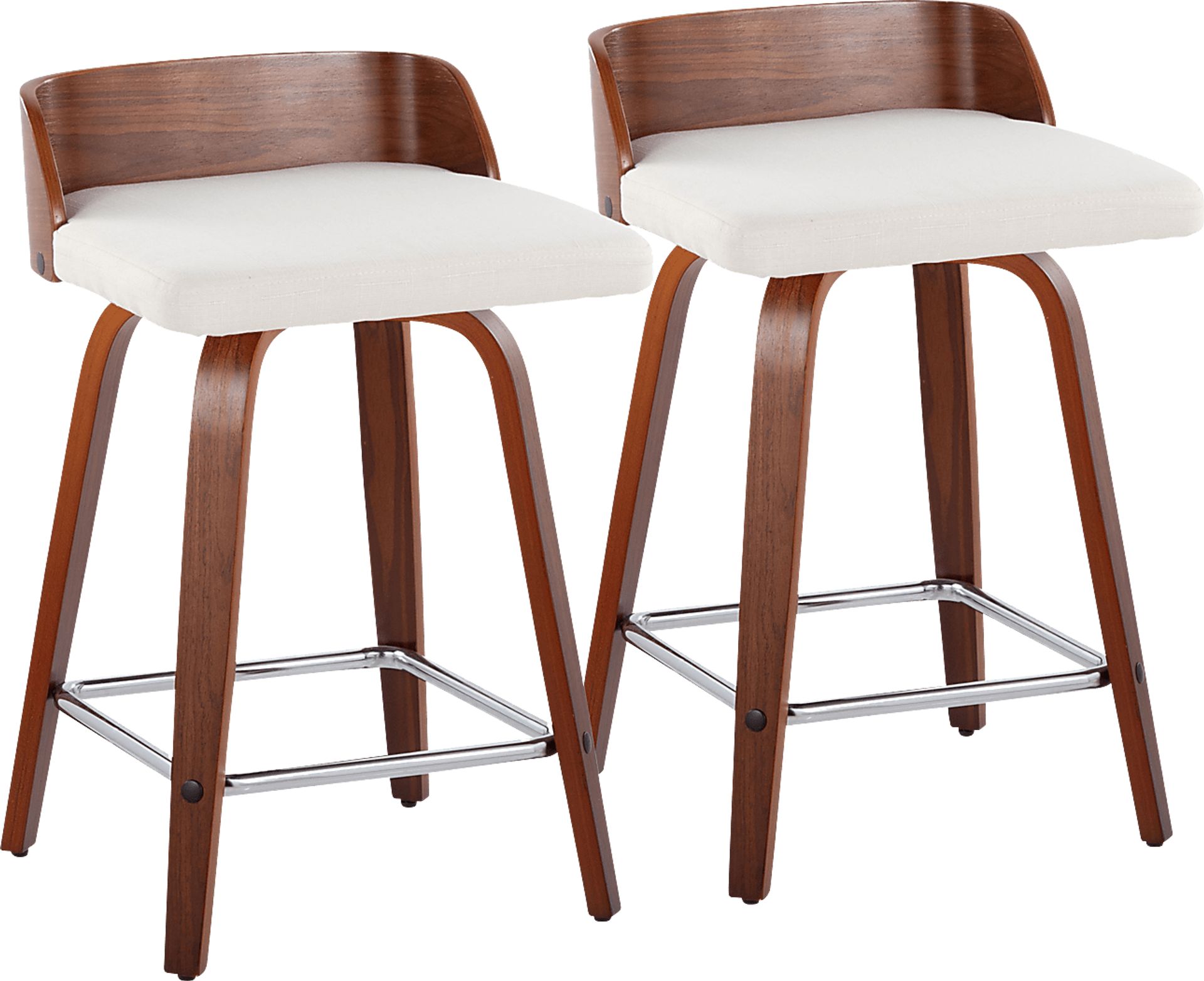 Wetherburn II Cream 24" Swivel Counter Height Stool, Set of 2 - Image 1