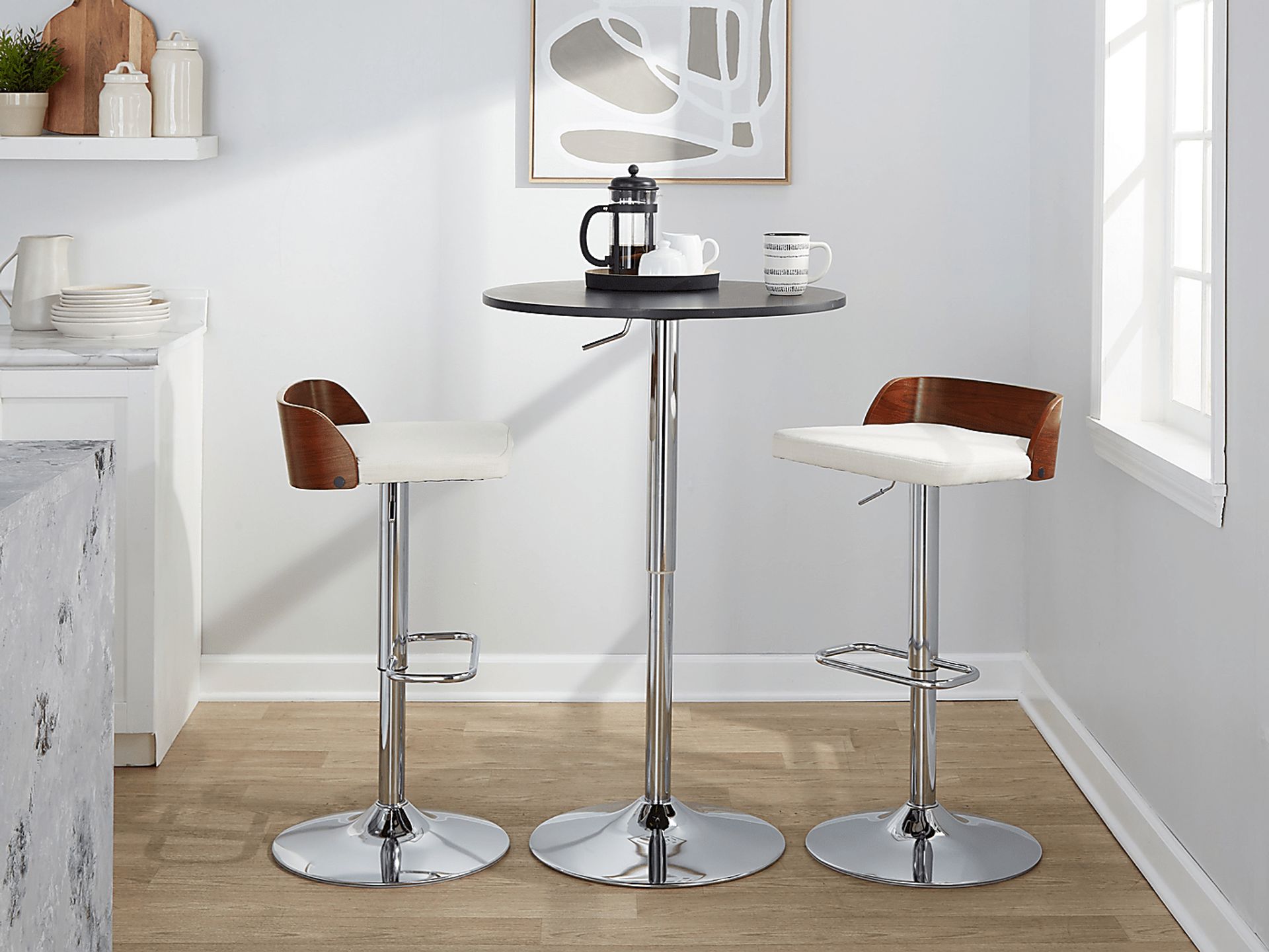 Wetherburn IV Cream Adjustable Swivel Barstool, Set of 2 - Image 10