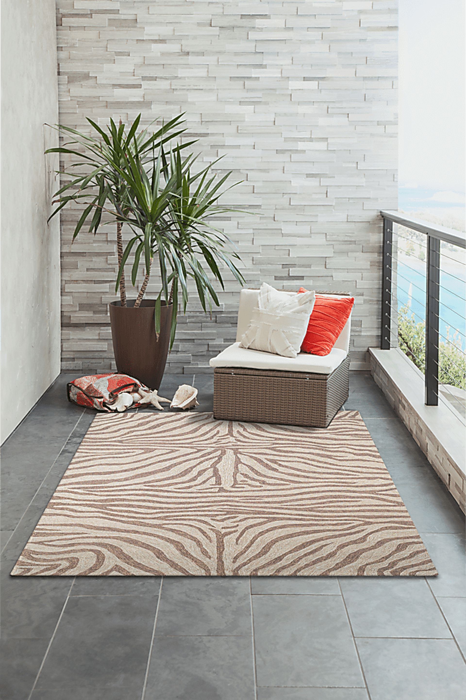 Weto Brown 7'6 x 9'6 Indoor/Outdoor Rug - Image 3