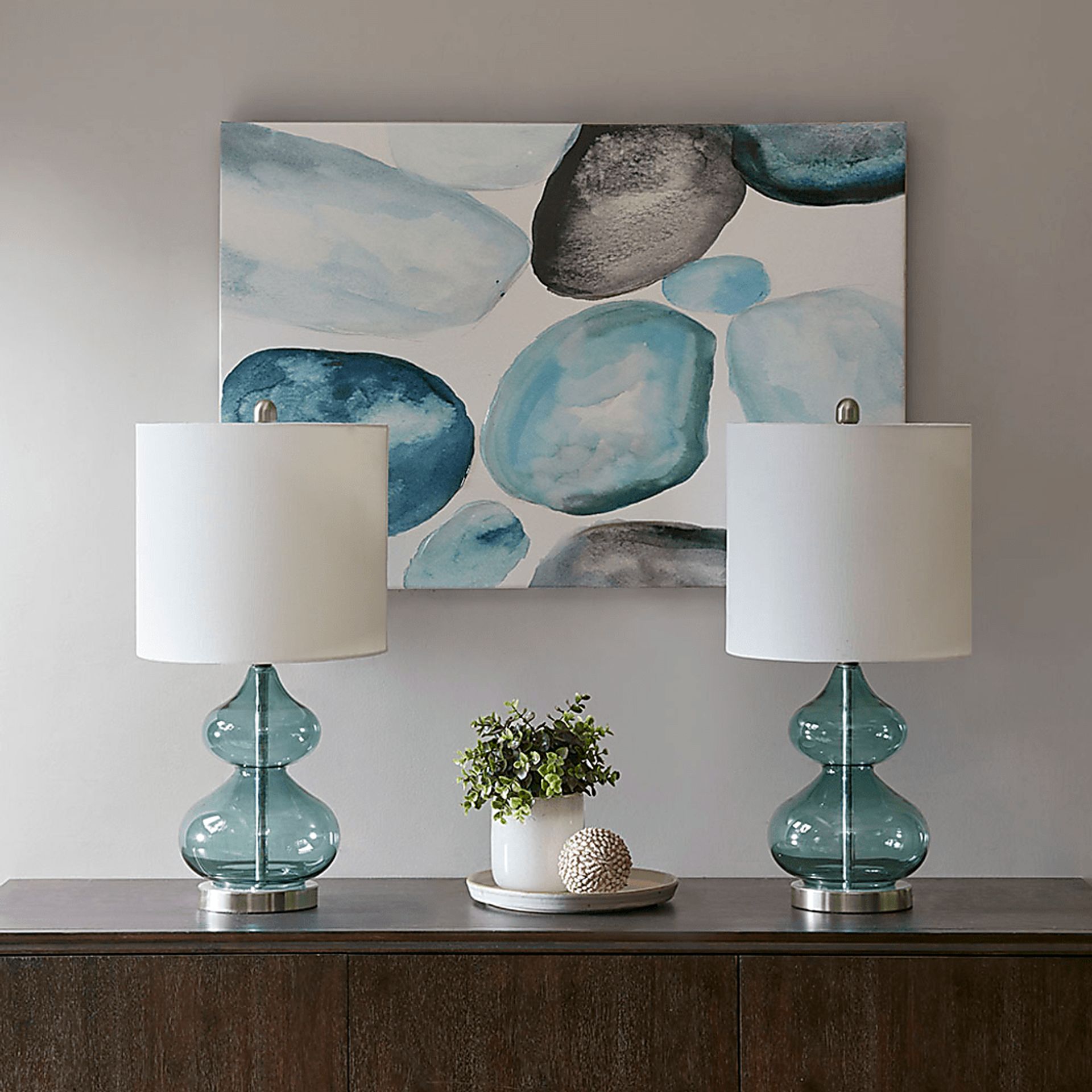 Wetzel Hollow Blue Table Lamps, Set of 2 - Image 6