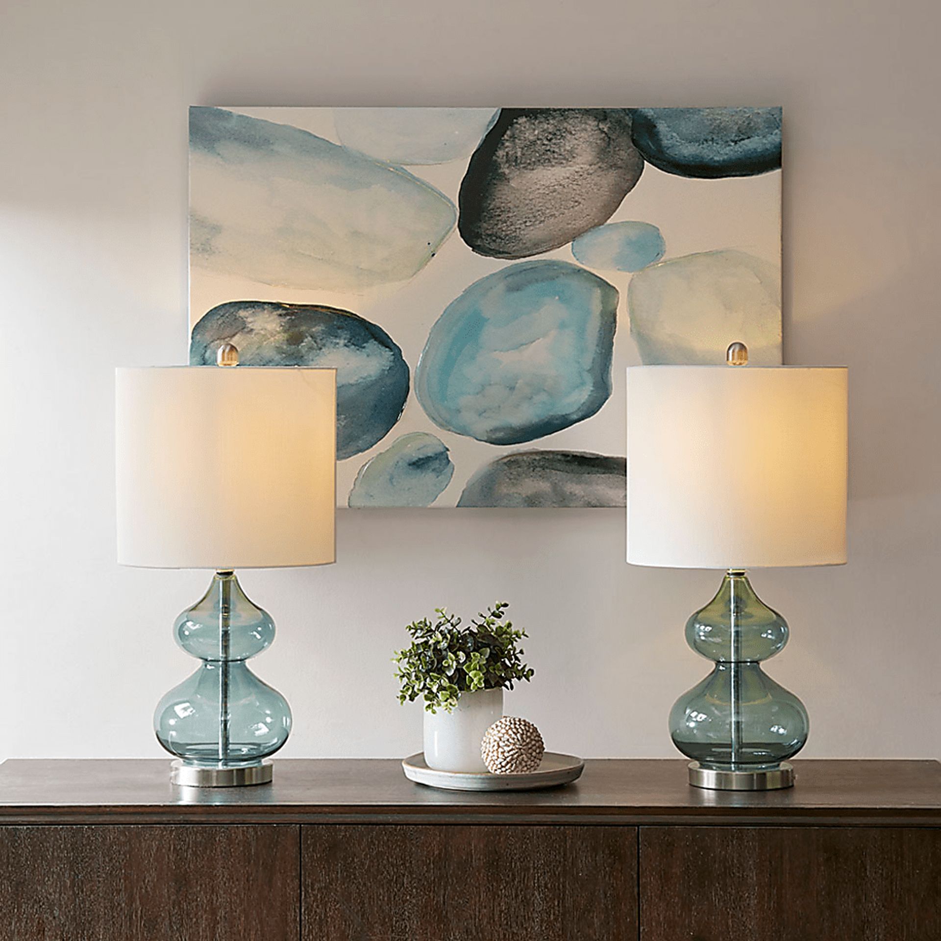 Wetzel Hollow Blue Table Lamps, Set of 2 - Image 7
