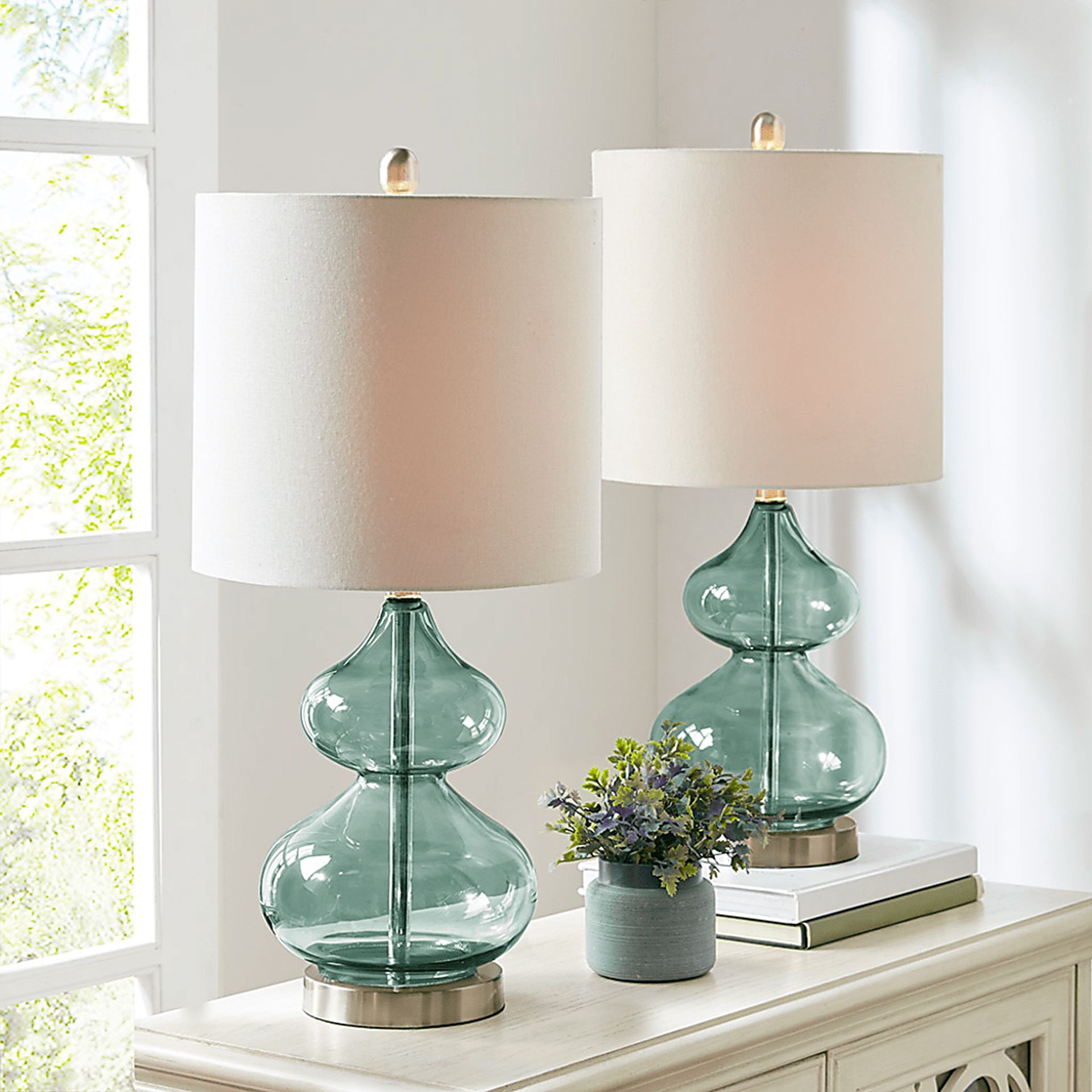 Wetzel Hollow Blue Table Lamps, Set of 2 - Image 9