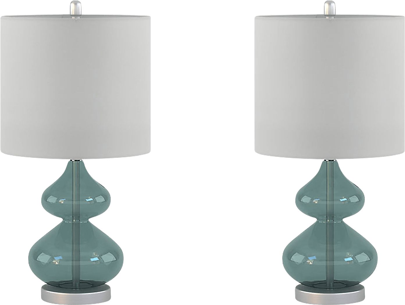 Wetzel Hollow Blue Table Lamps, Set of 2
