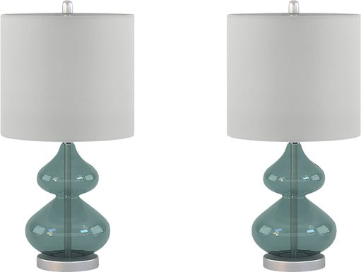 Wetzel Hollow Blue Table Lamps, Set of 2