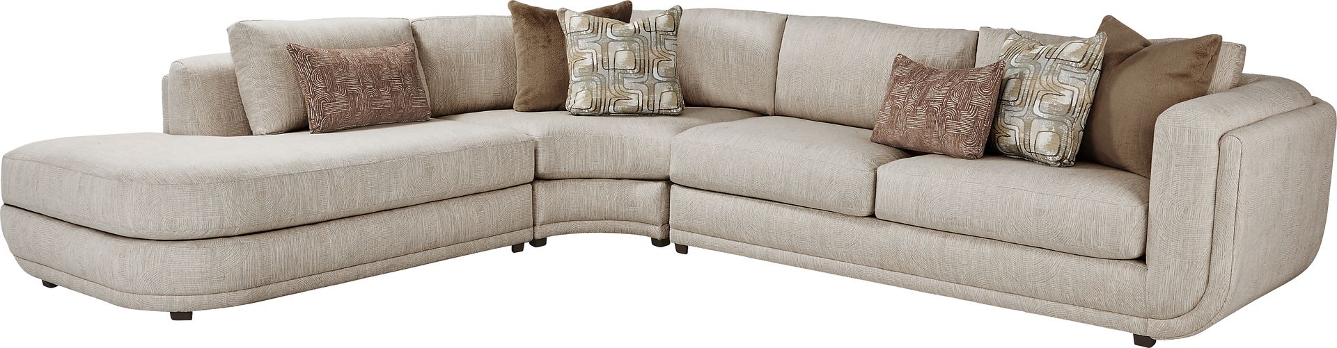 Wexley Beige 3 Pc Sectional - Image 1