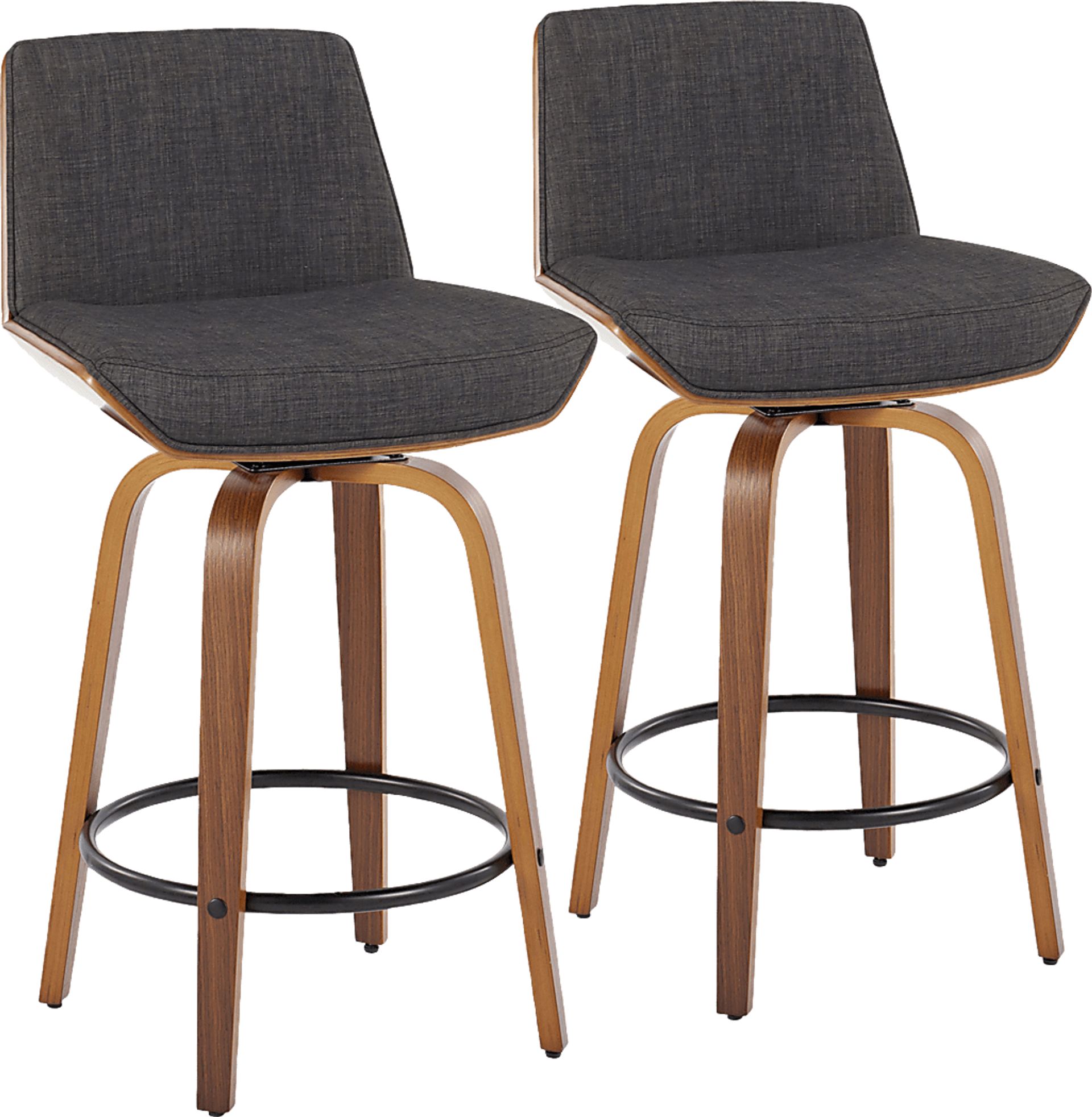 Weymanda I Black Swivel Counter Height Stool, Set of 2 - Image 1