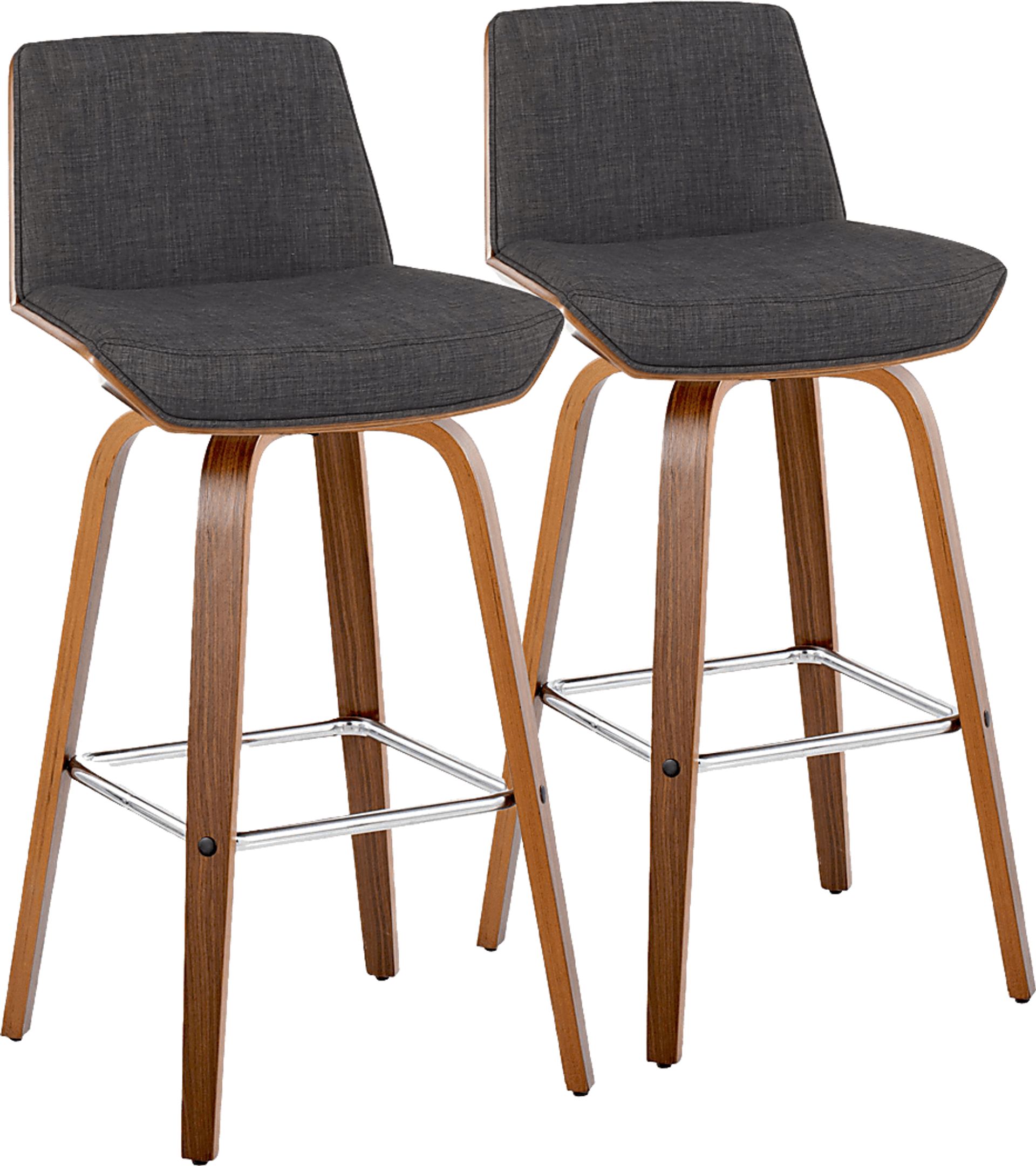 Weymanda II Charcoal Swivel Barstool, Set of 2 - Image 1