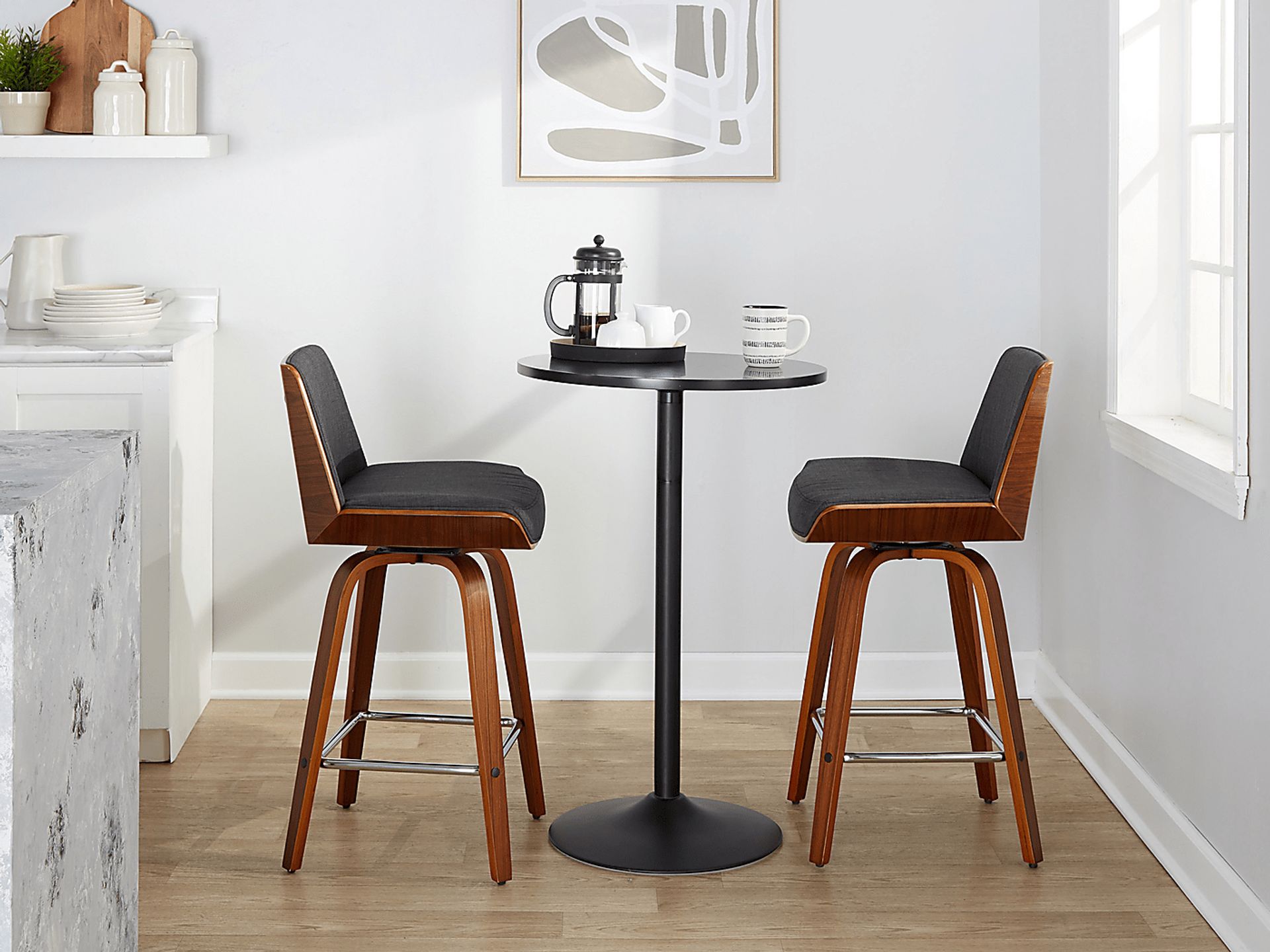 Weymanda II Charcoal Swivel Counter Height Stool, Set of 2 - Image 2