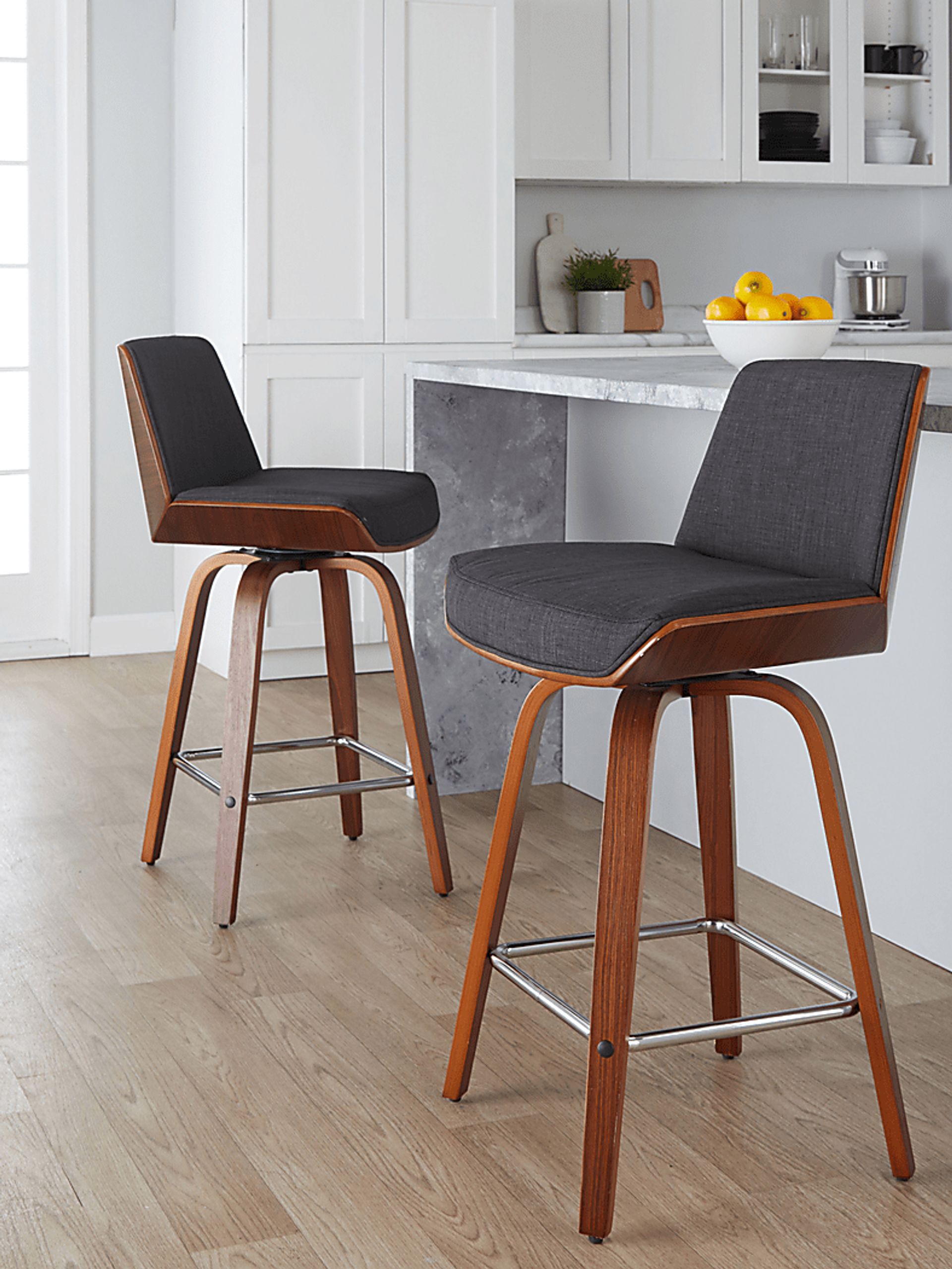 Weymanda II Charcoal Swivel Counter Height Stool, Set of 2 - Image 4