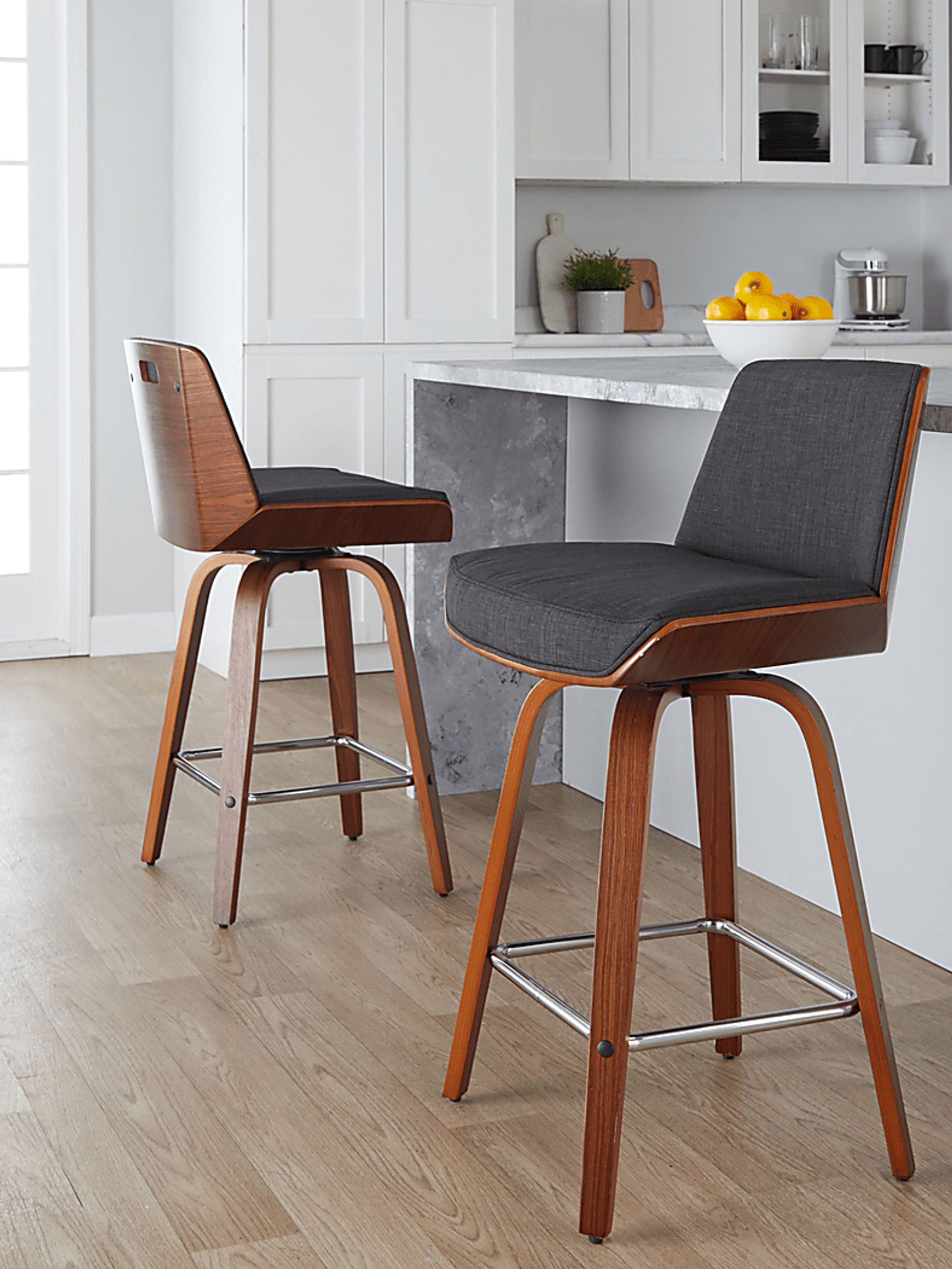 Weymanda II Charcoal Swivel Counter Height Stool, Set of 2 - Image 5