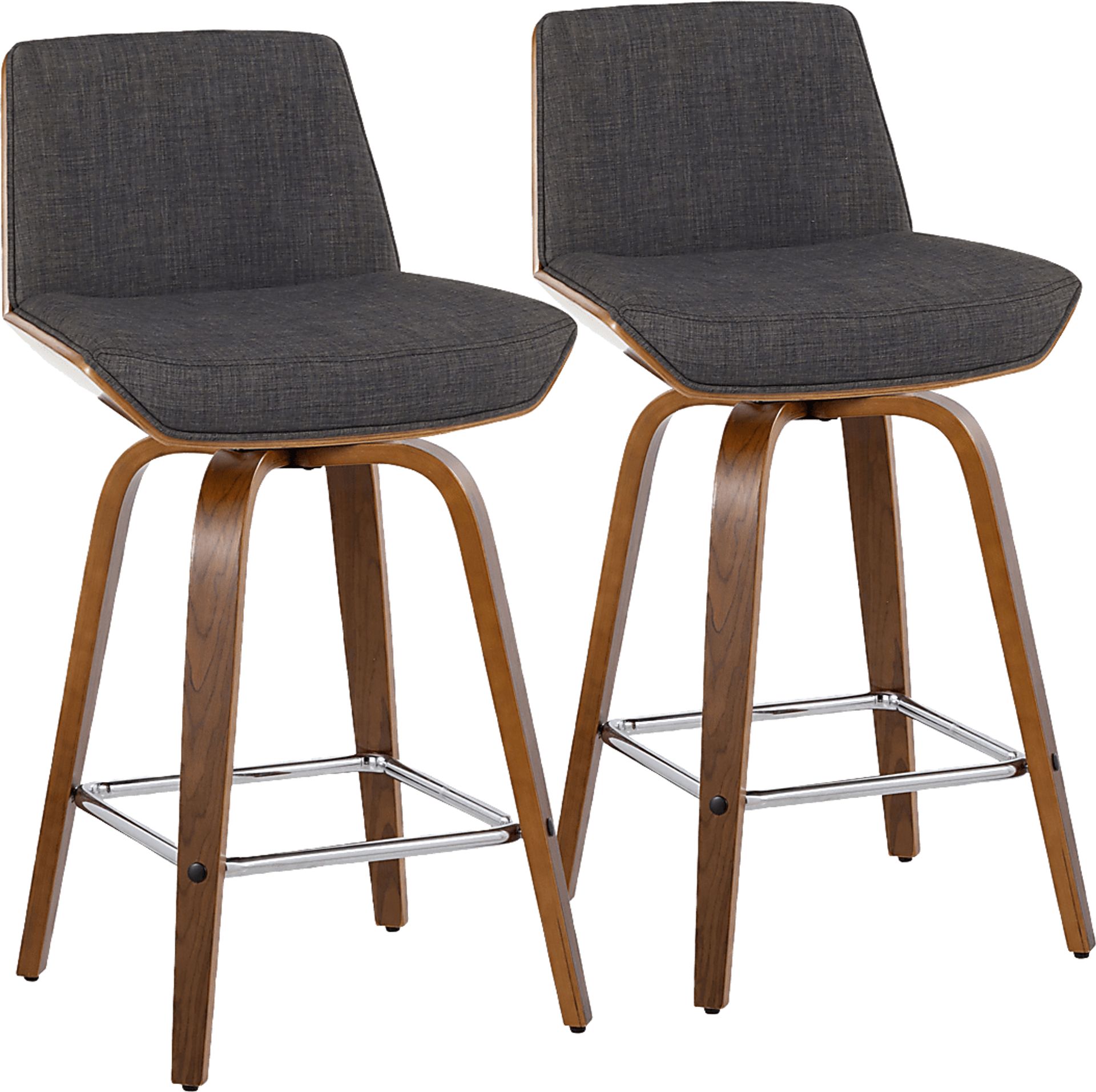 Weymanda II Charcoal Swivel Counter Height Stool, Set of 2 - Image 1