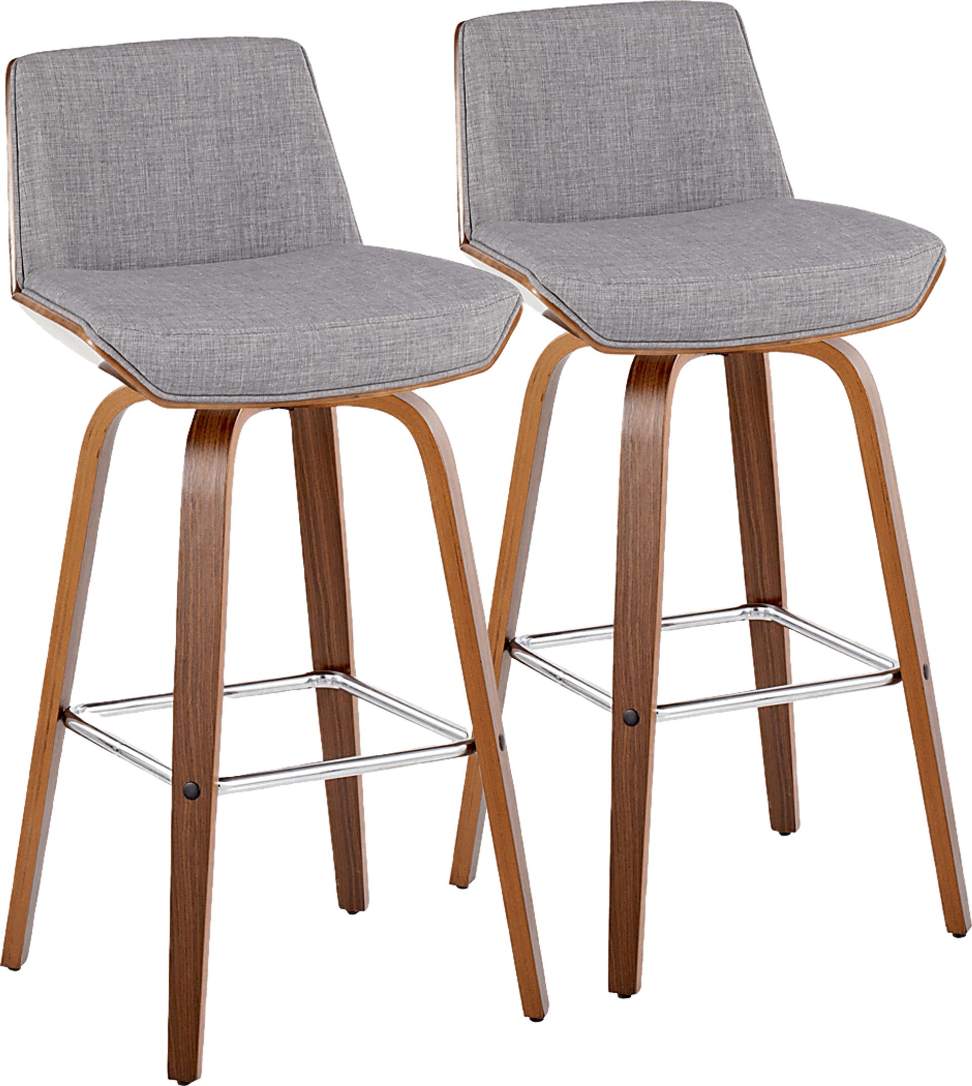 Weymanda II Gray Swivel Barstool, Set of 2 - Image 1