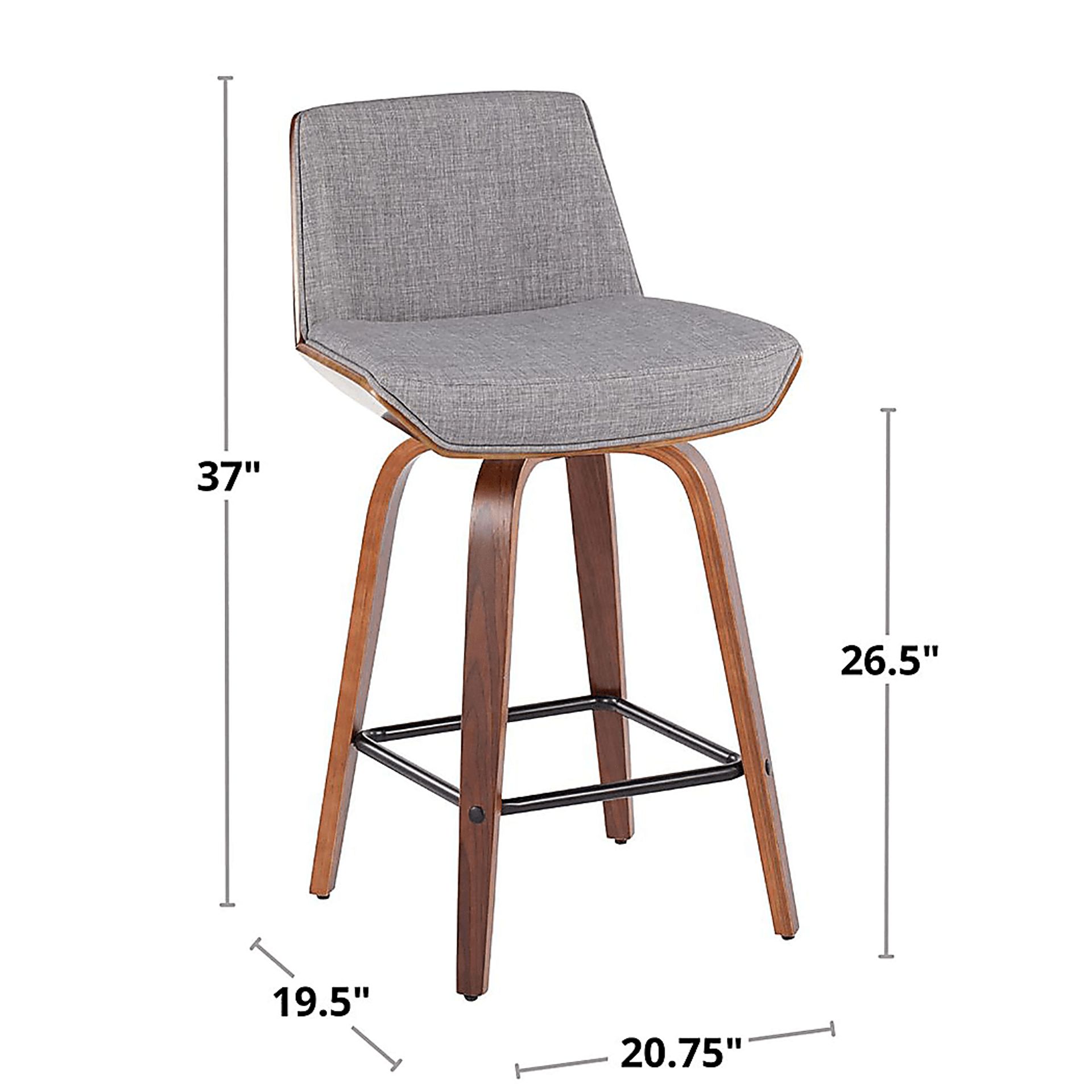 Weymanda II Gray Swivel Counter Height Stool, Set of 2 - Image 11