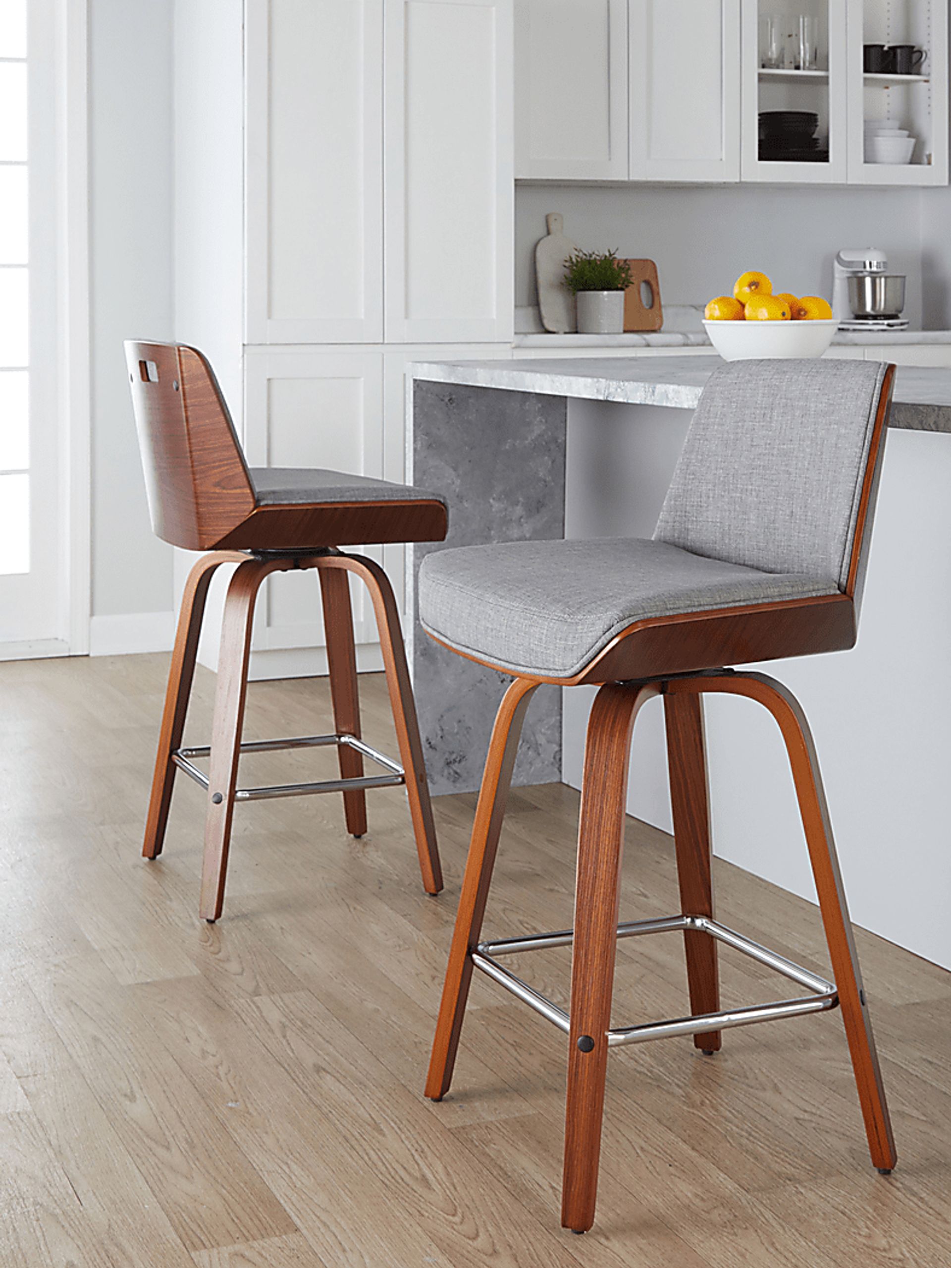 Weymanda II Gray Swivel Counter Height Stool, Set of 2 - Image 5