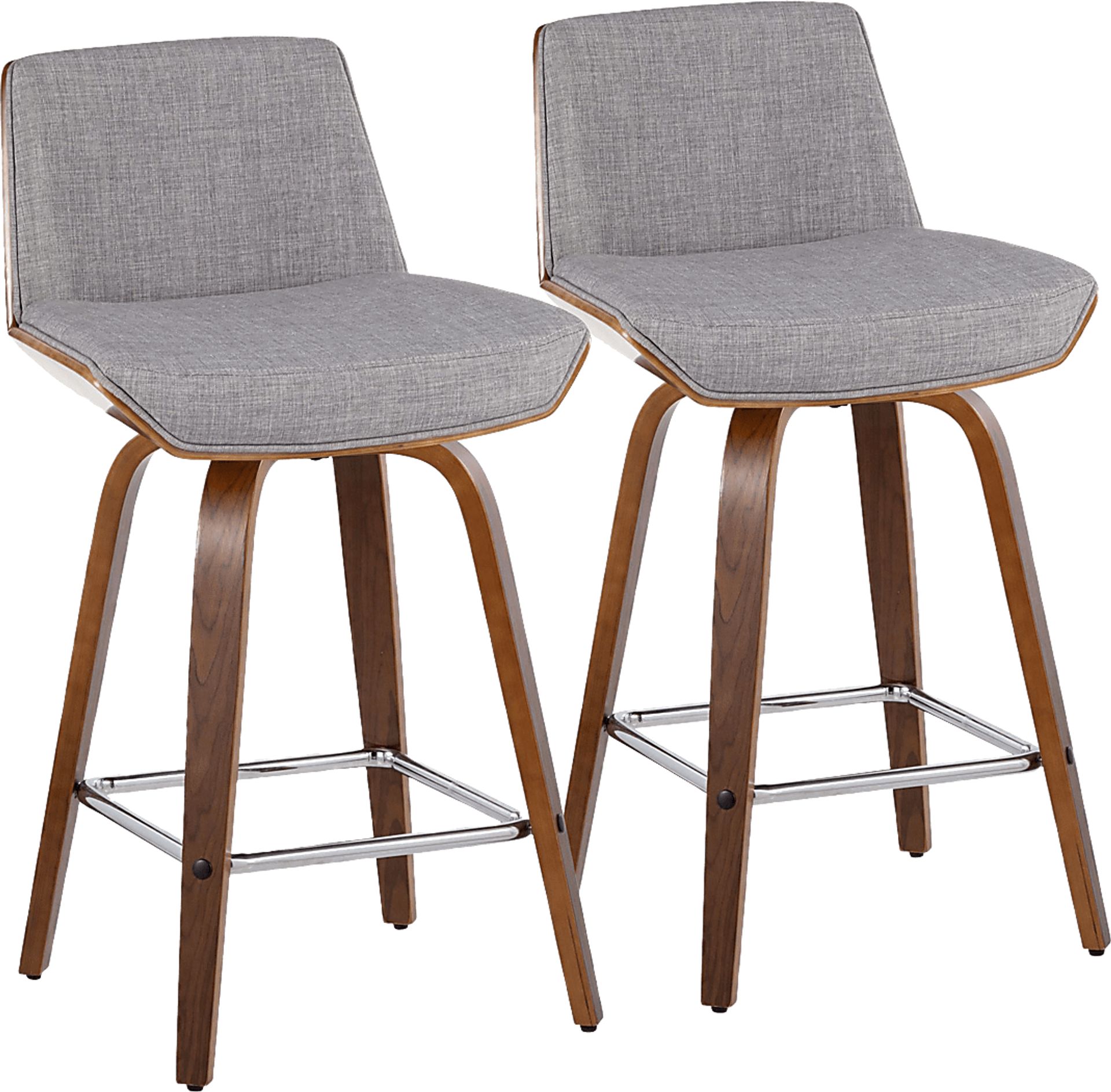 Weymanda II Gray Swivel Counter Height Stool, Set of 2 - Image 1