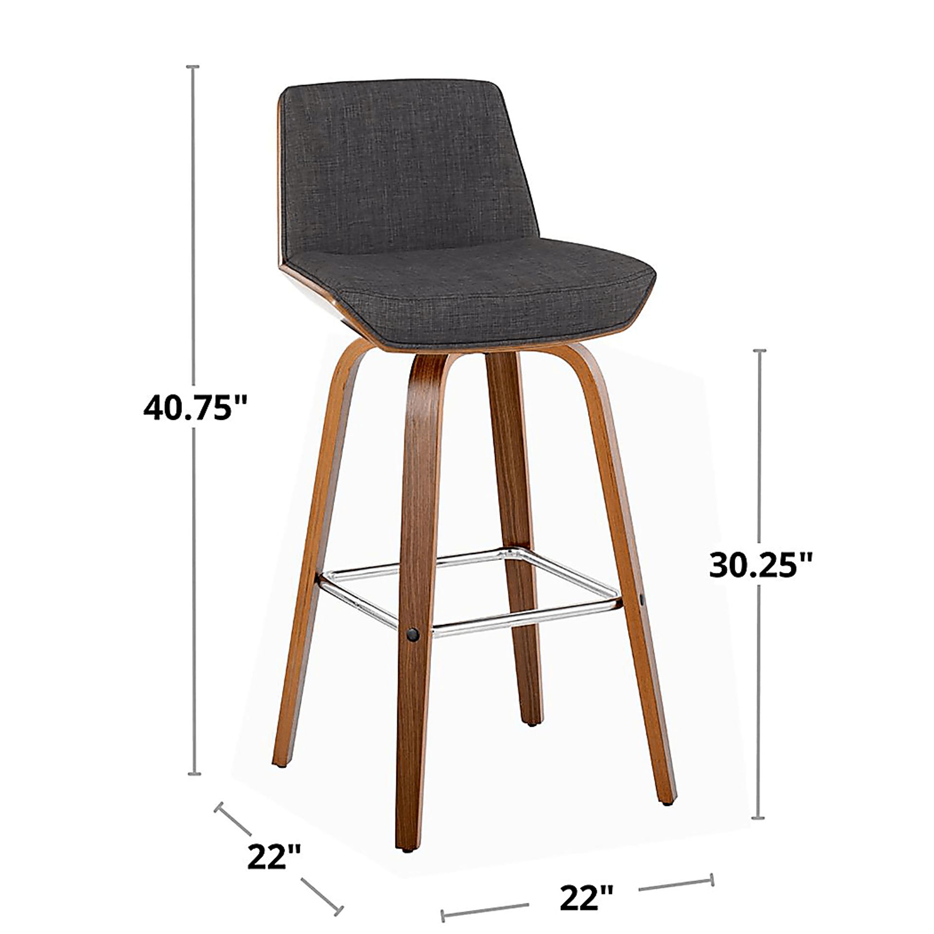 Weymanda III Charcoal Swivel Barstool, Set of 2 - Image 11