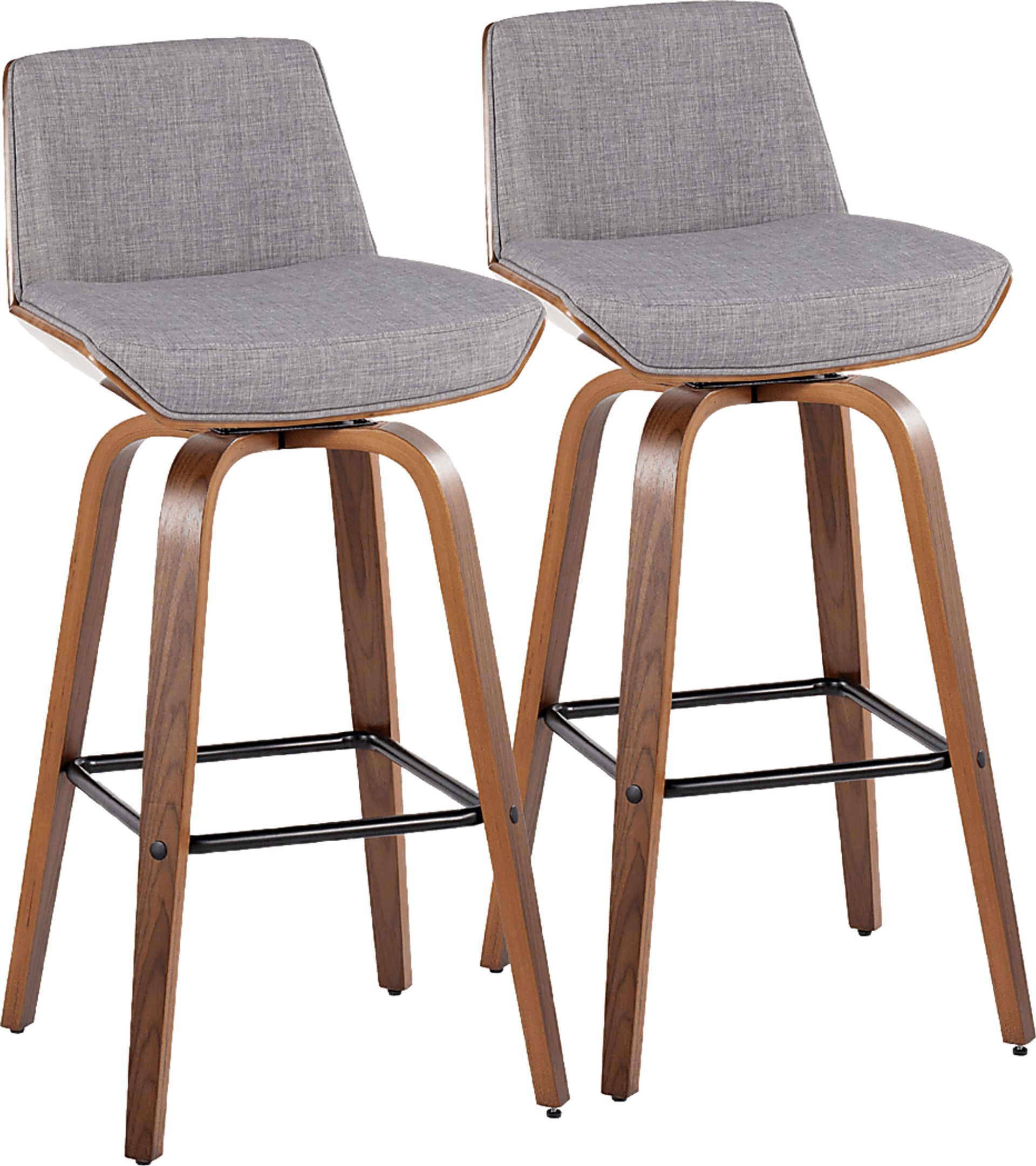 Weymanda III Gray Swivel Barstool, Set of 2 - Image 1