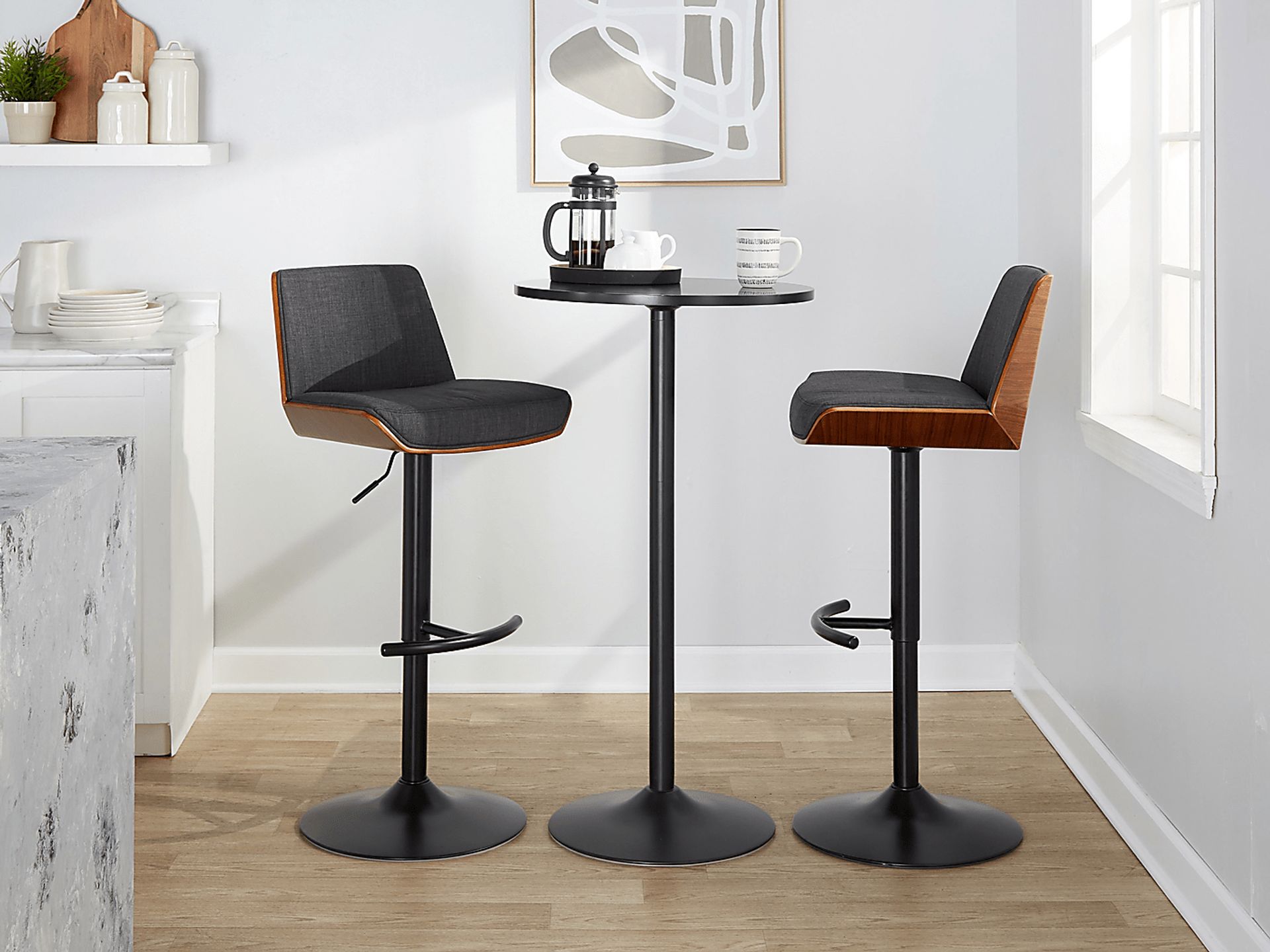 Weymanda IV Charcoal Adjustable Barstool, Set of 2 - Image 2