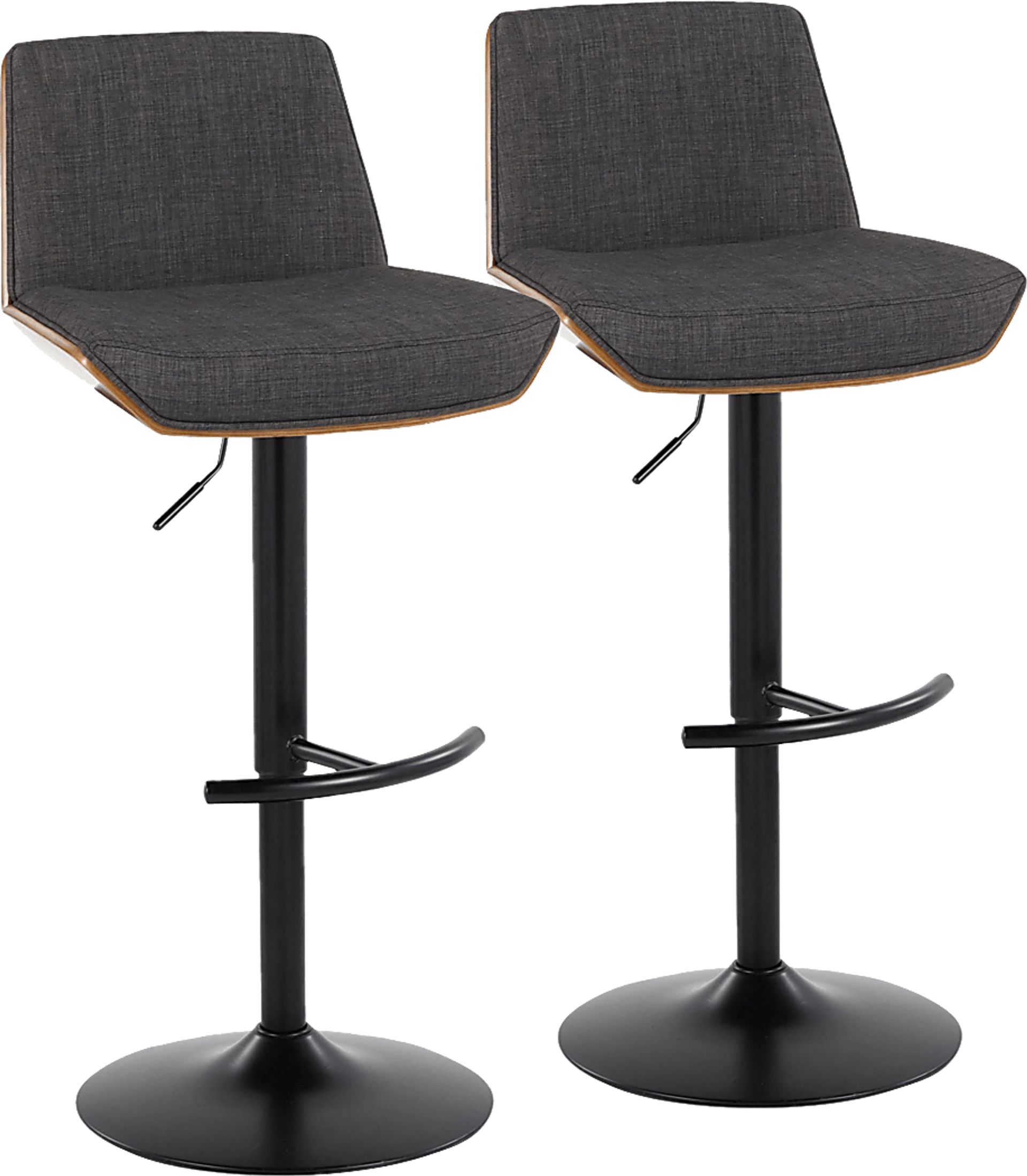 Weymanda IV Charcoal Adjustable Barstool, Set of 2 - Image 1