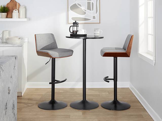 Weymanda IV Gray Adjustable Barstool, Set of 2 - Thumbnail - Image 2