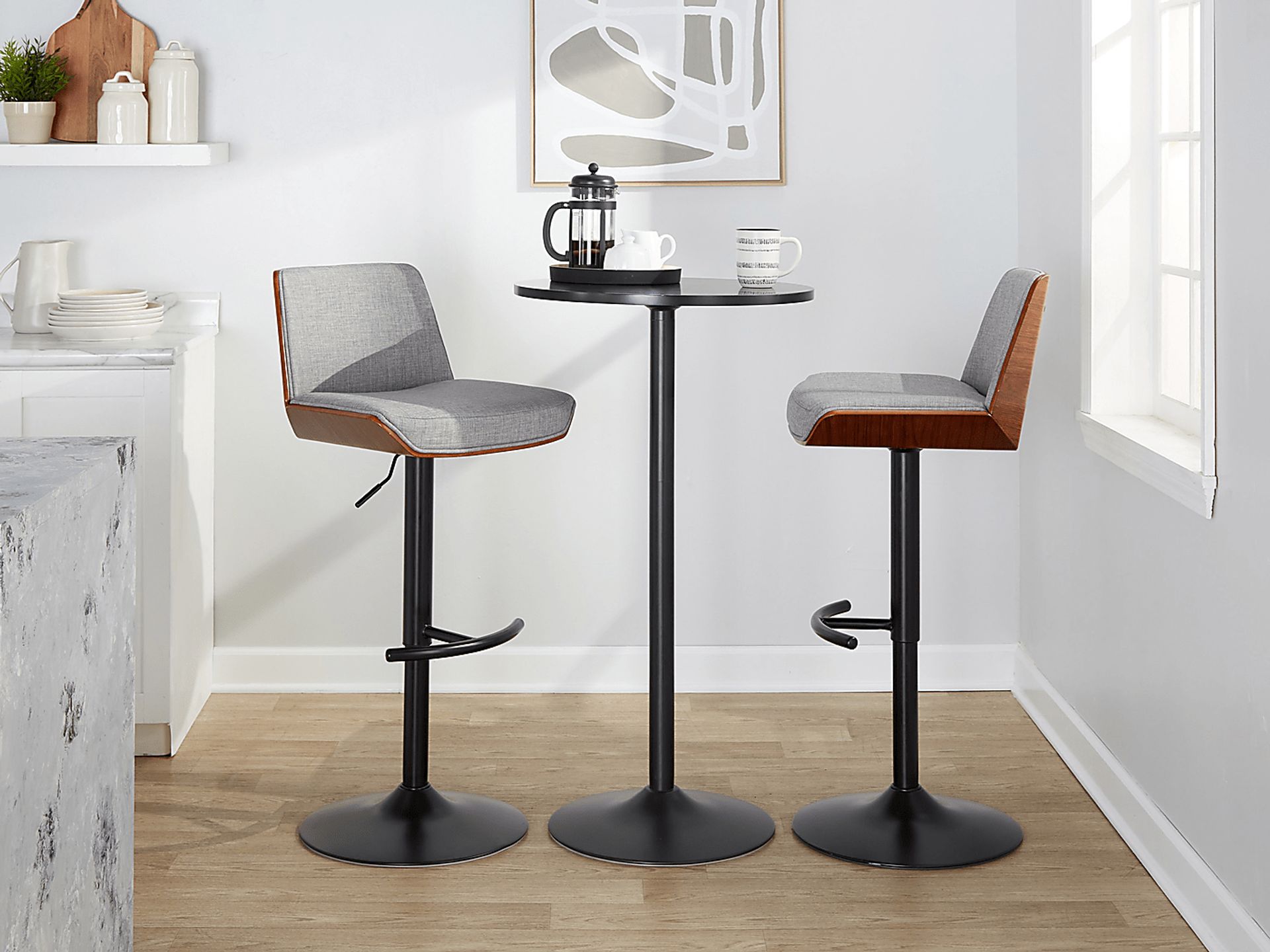 Weymanda IV Gray Adjustable Barstool, Set of 2 - Image 2